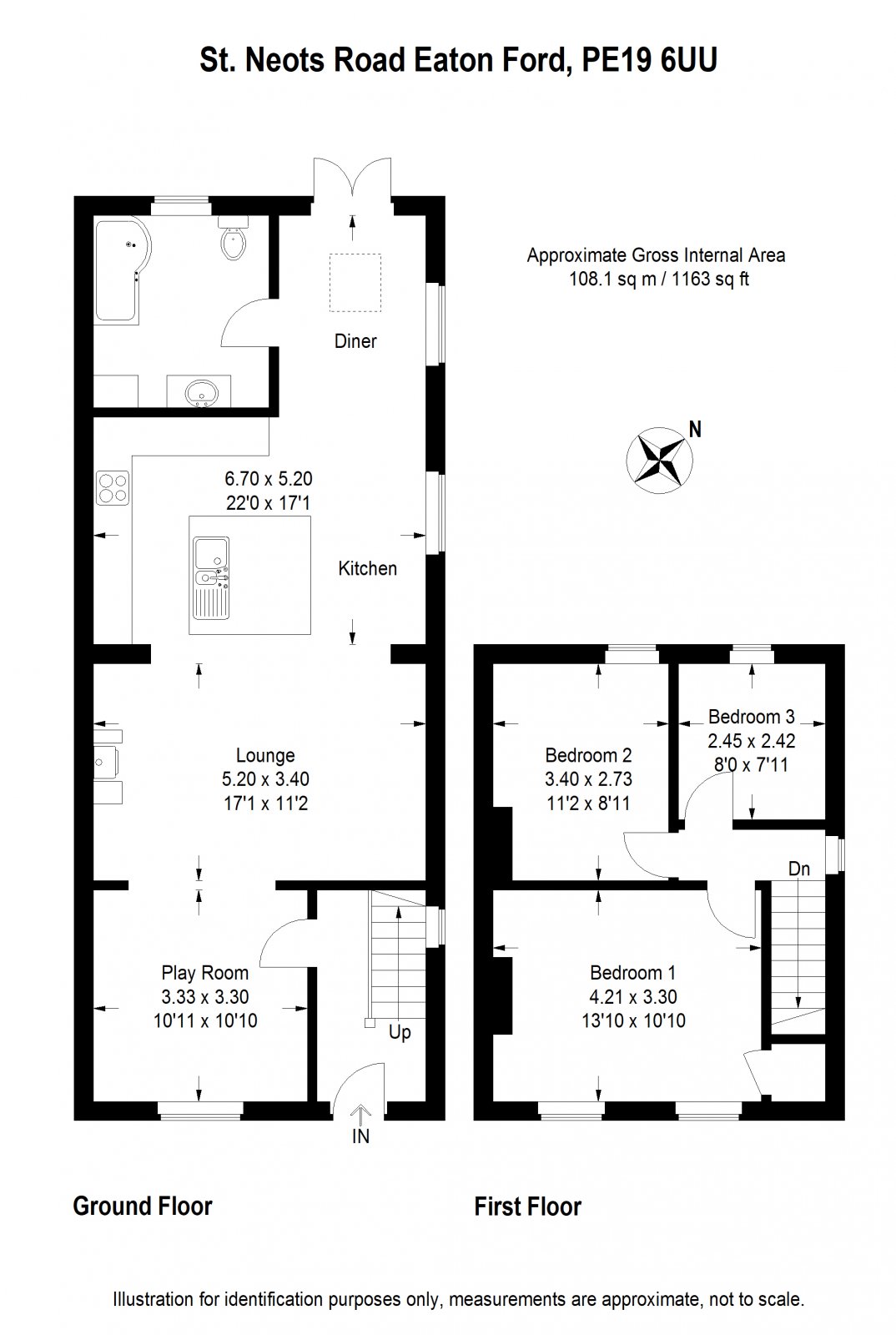 3 Bedrooms Semi-detached house for sale in St. Neots Road, Eaton Ford, St. Neots, Cambridgeshire PE19