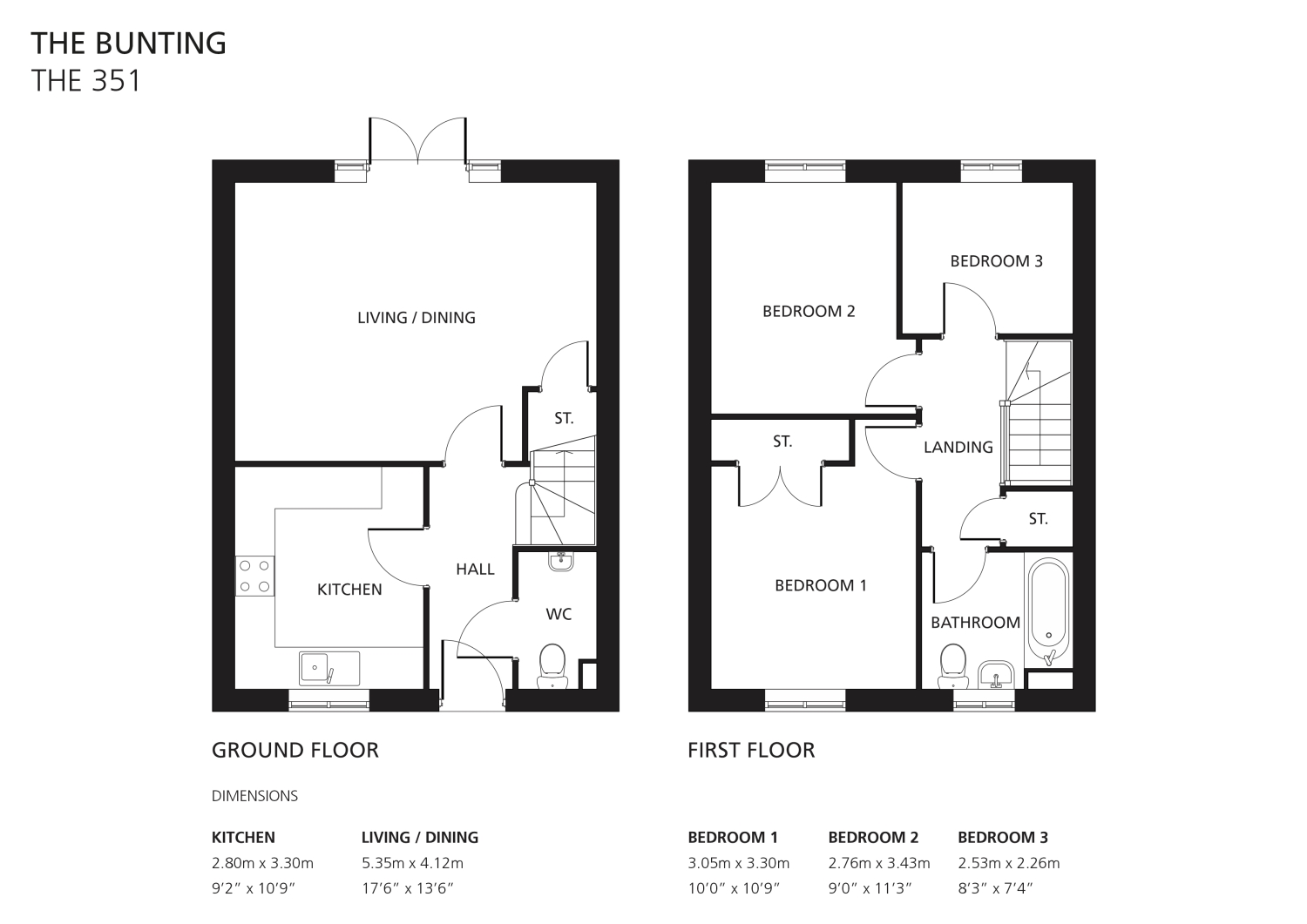 Plot 136 Bunting, 53 Wagon Close, Skylarks, Boston floorplan