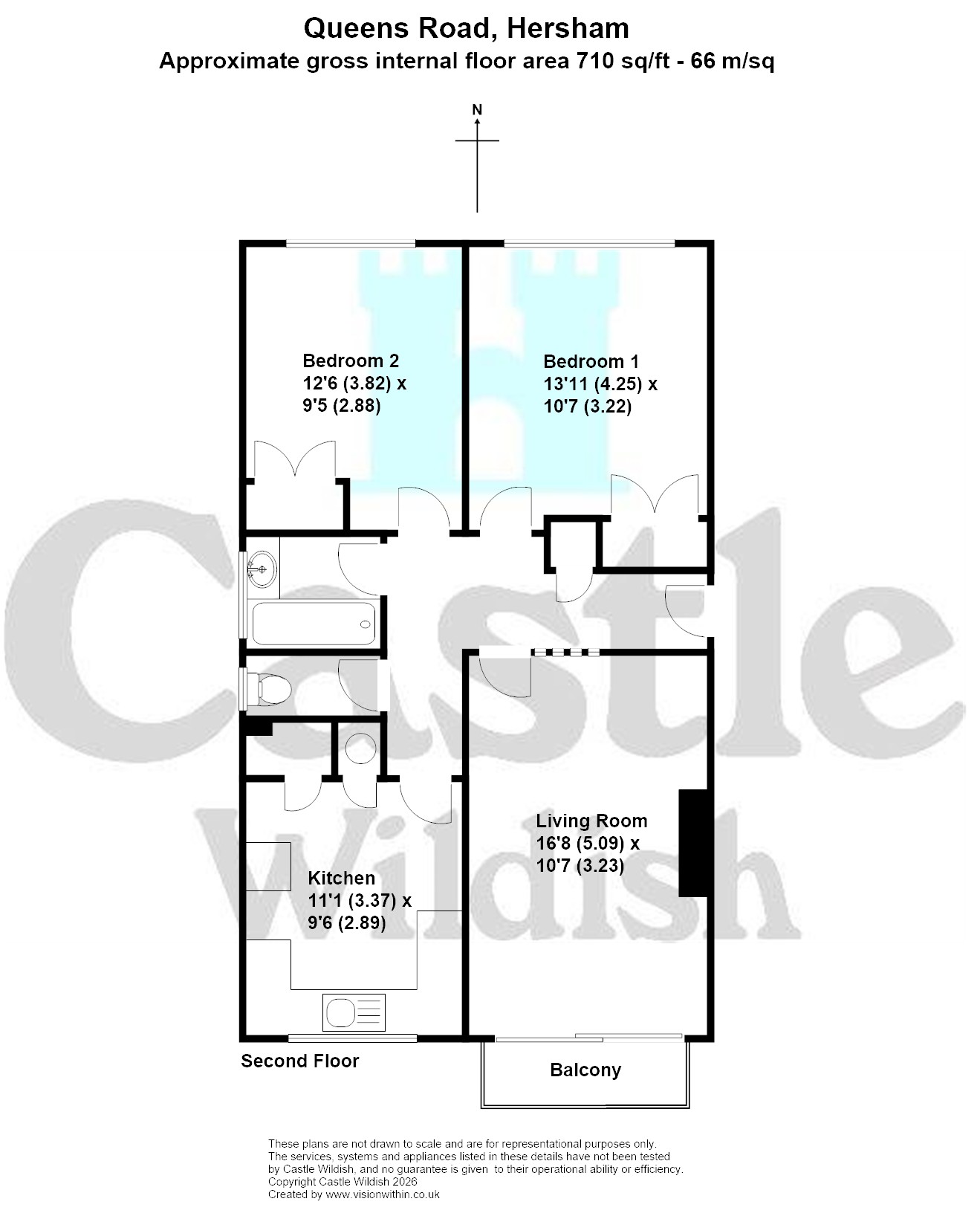 12 Clarence House, Queens Road, Hersham Village floorplan