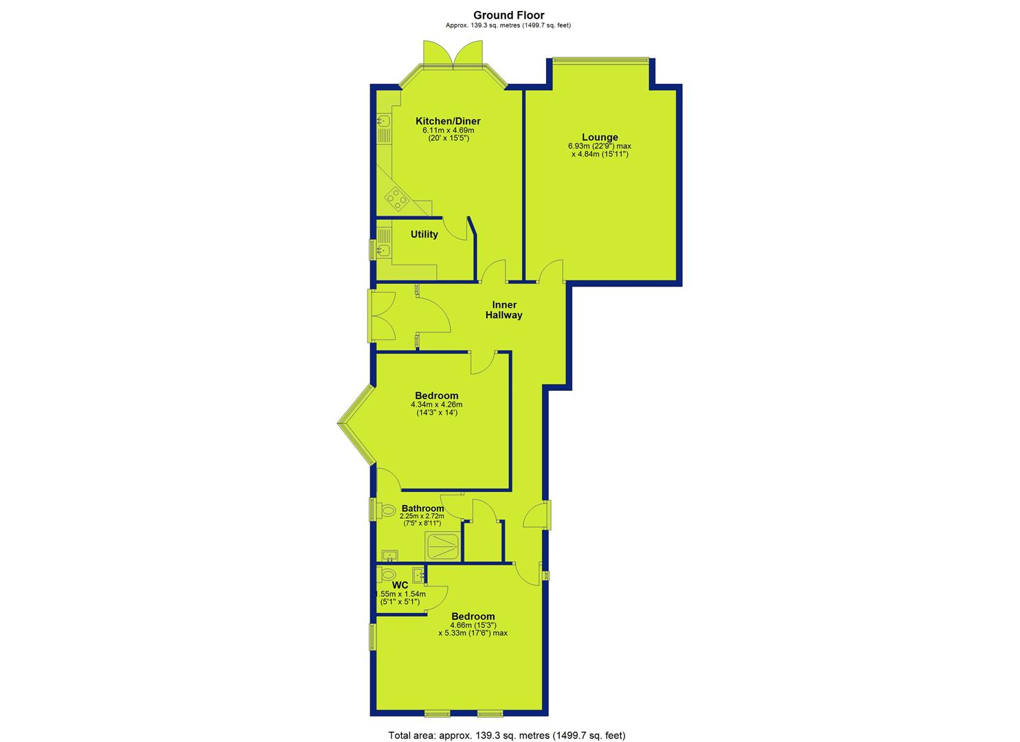 Flat 1 Overdale, Cavendish Road East, Nottingham floorplan