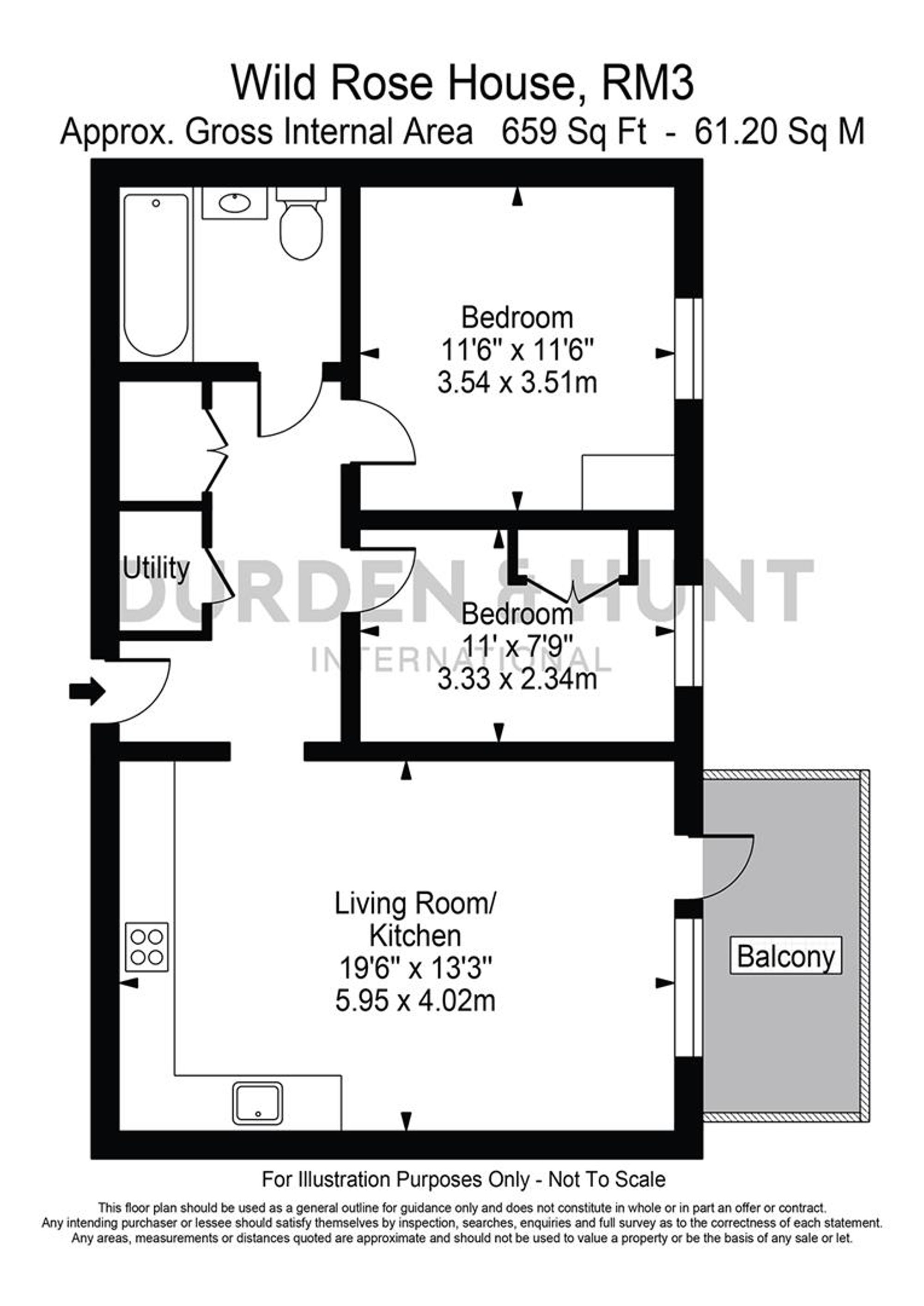 Flat 26, Wild Rose House, Romford floorplan