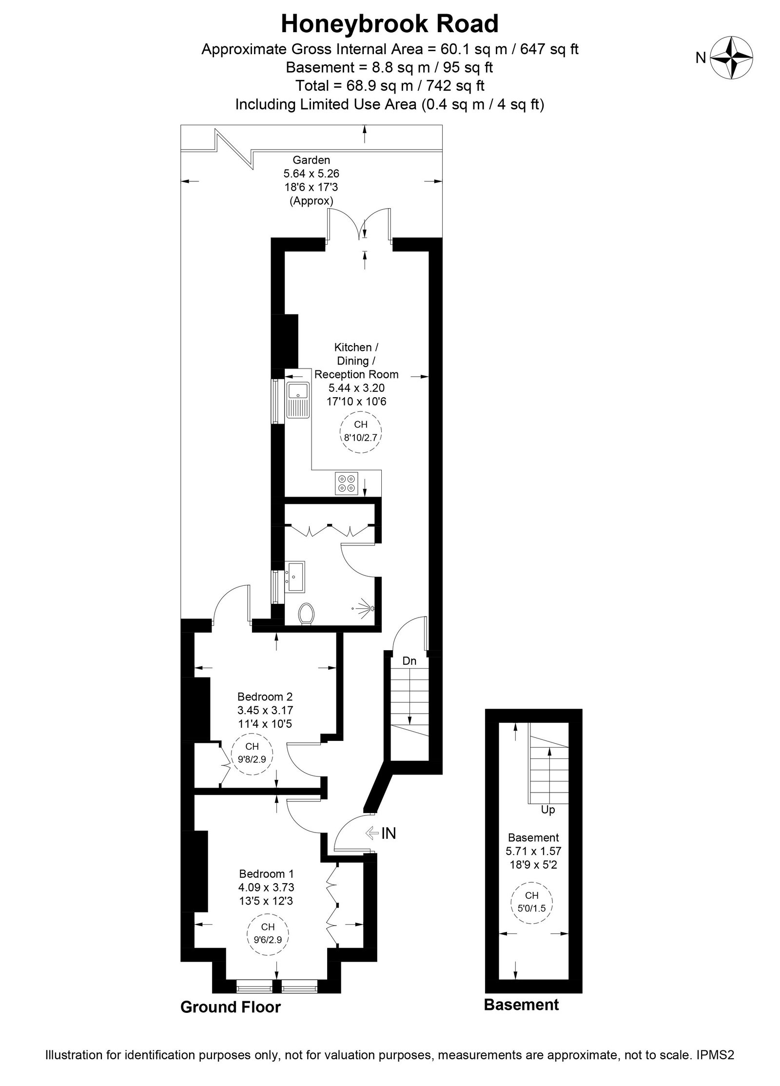 Ground floor, 33, Honeybrook Road, London floorplan