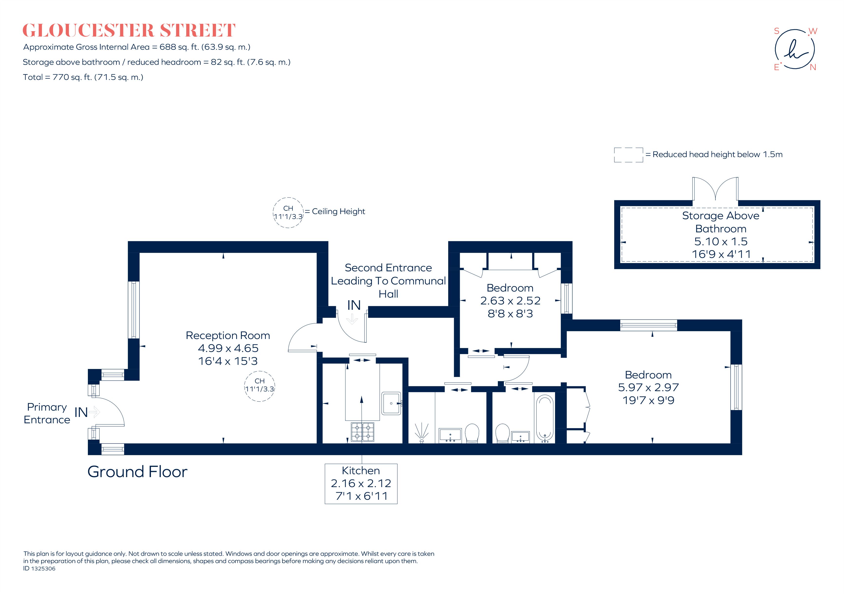 Flat J, 13-15, Gloucester Street, London floorplan