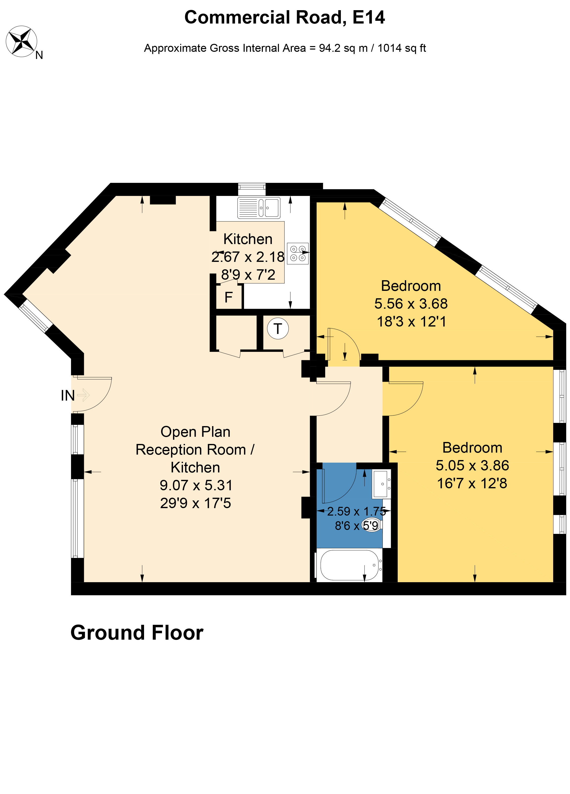 2 Bedrooms Flat to rent in Mission Building, 747 Commercial Road, London E14