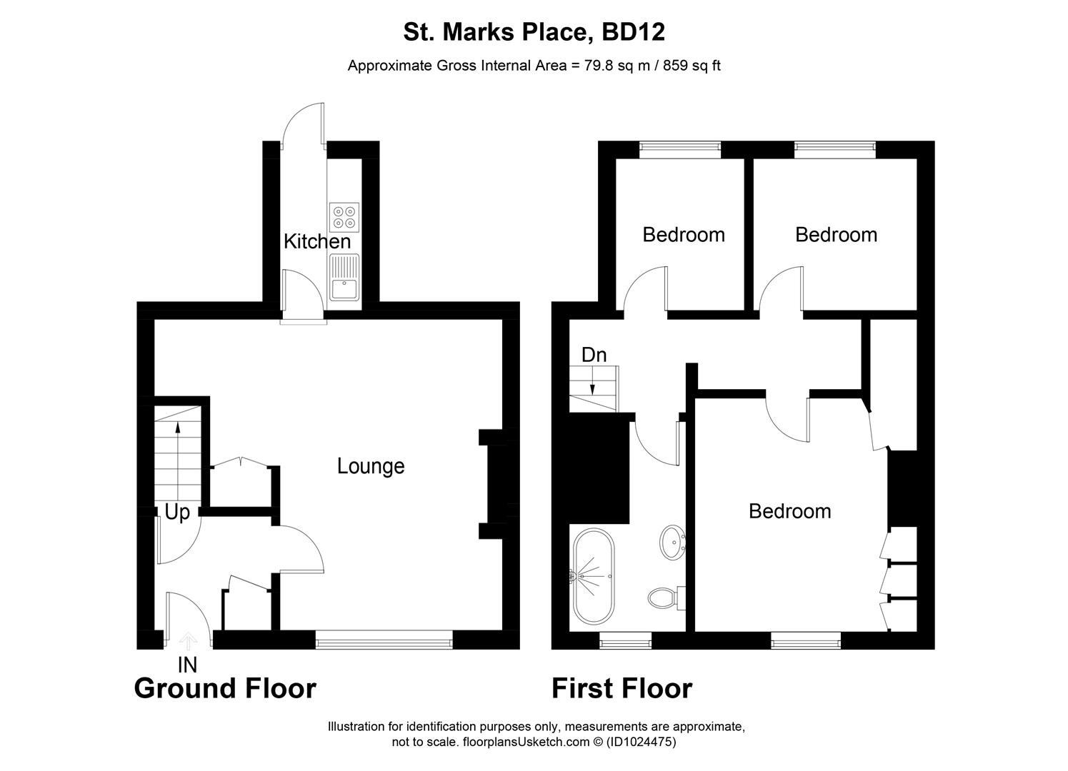 3, St. Marks Place, Bradford floorplan