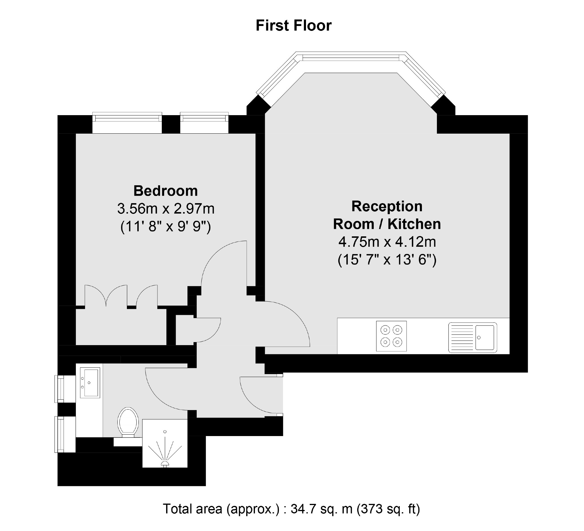 Flat 3, 1, Denbigh Road, London floorplan