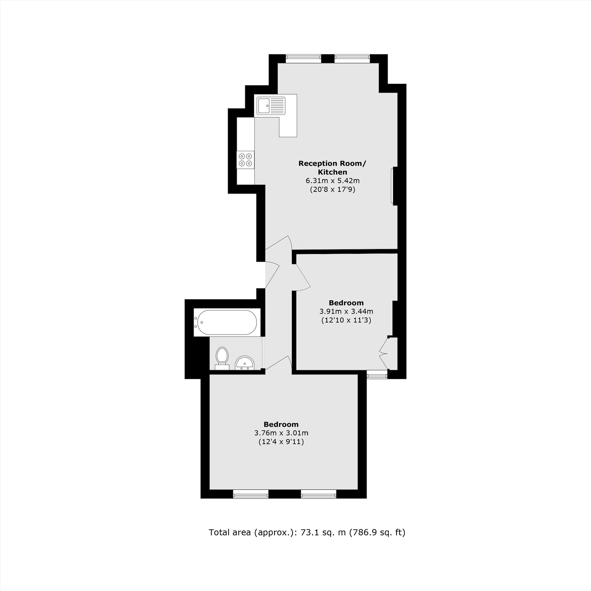Flat 4, 12, Hillbury Road, London floorplan