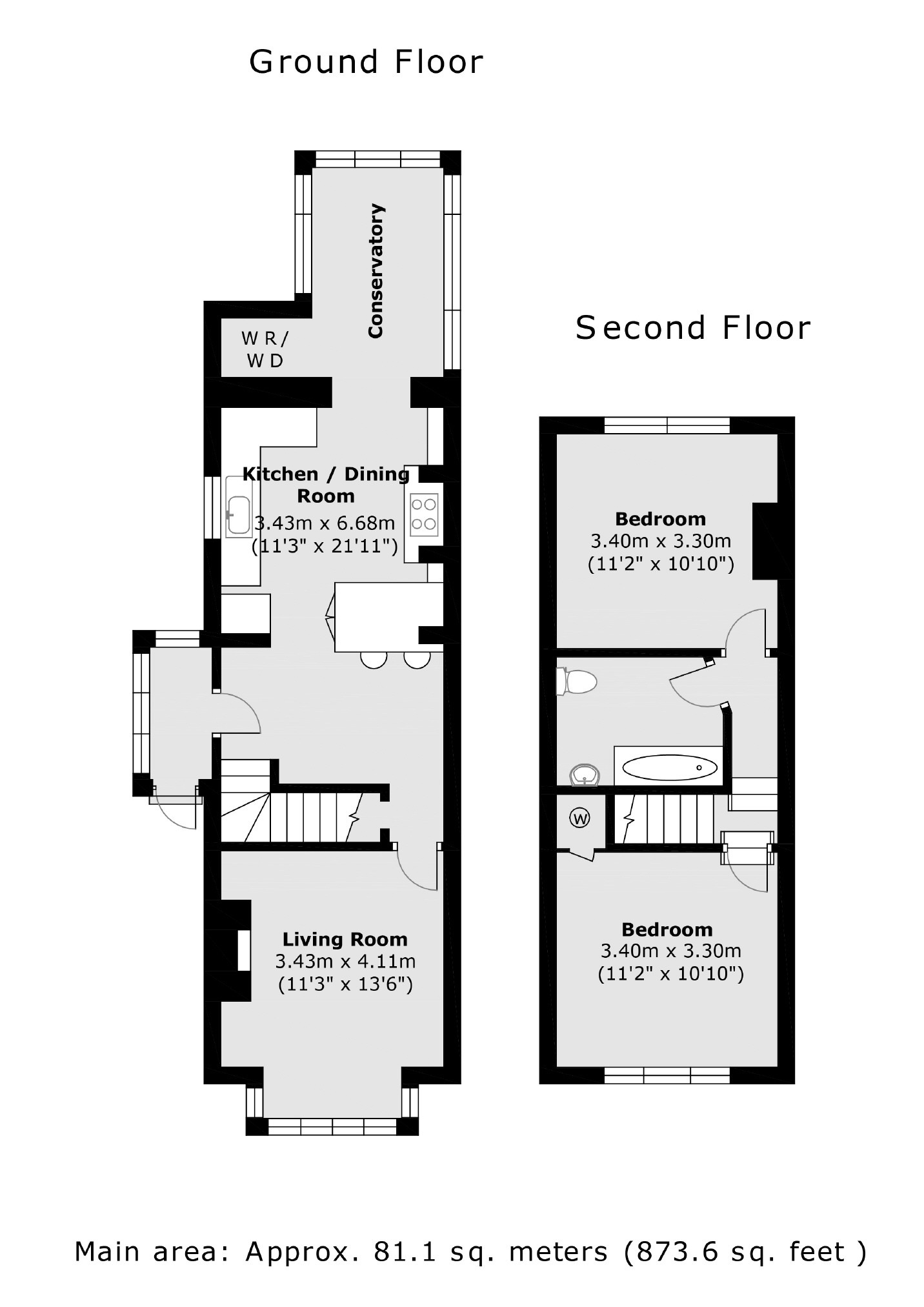 2 bed semidetached house for sale in Ditton Hill Road, Long Ditton
