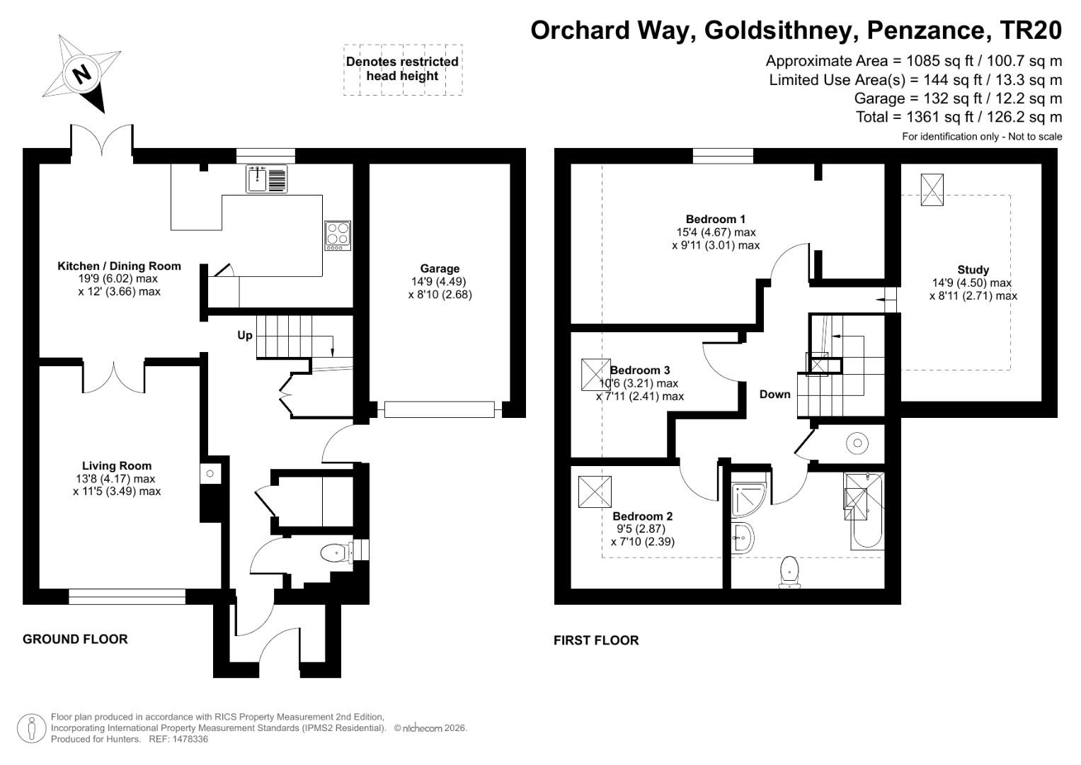 13, Orchard Way, Penzance floorplan