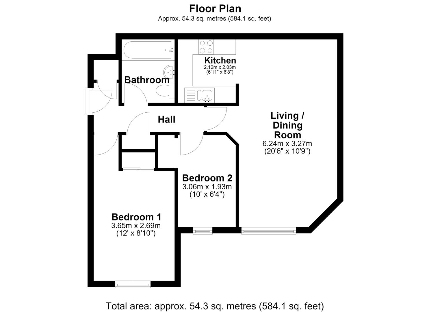 Flat 6, Broadmeadows, Manhattan Drive, Cambridge floorplan