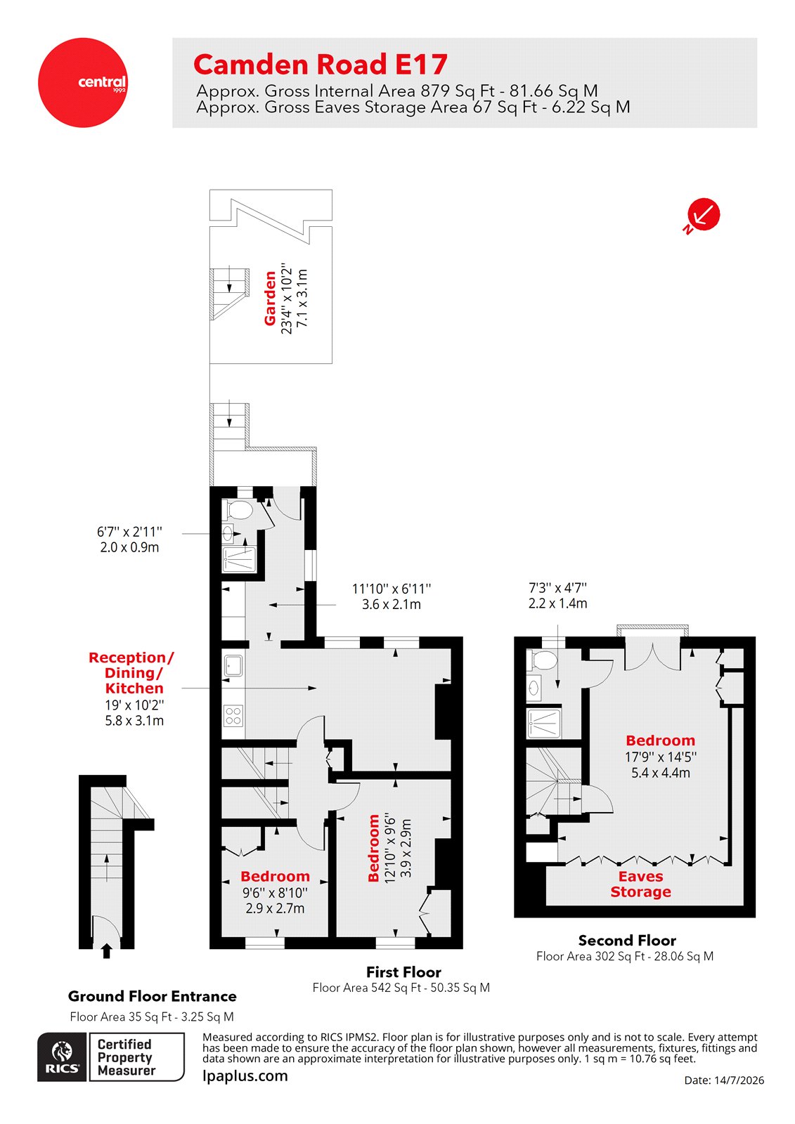 62, Camden Road, London floorplan