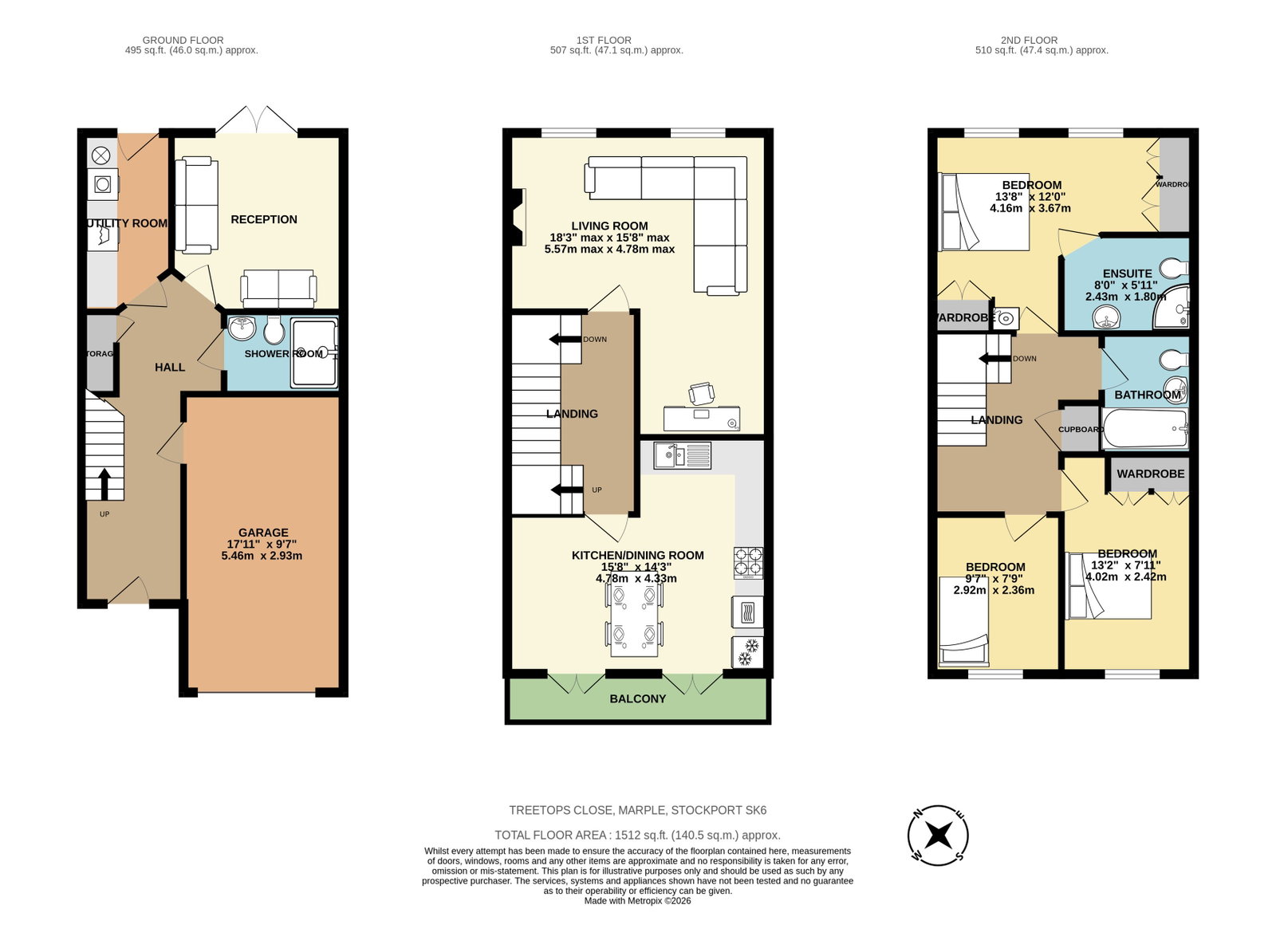 6, Treetops Close, Stockport floorplan