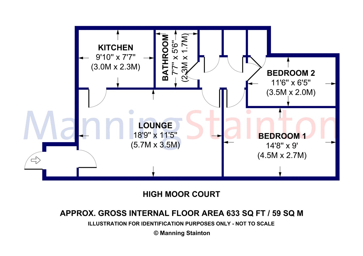 2 Bedrooms Flat to rent in High Moor Court, Moortown, Leeds, West Yorkshire LS17