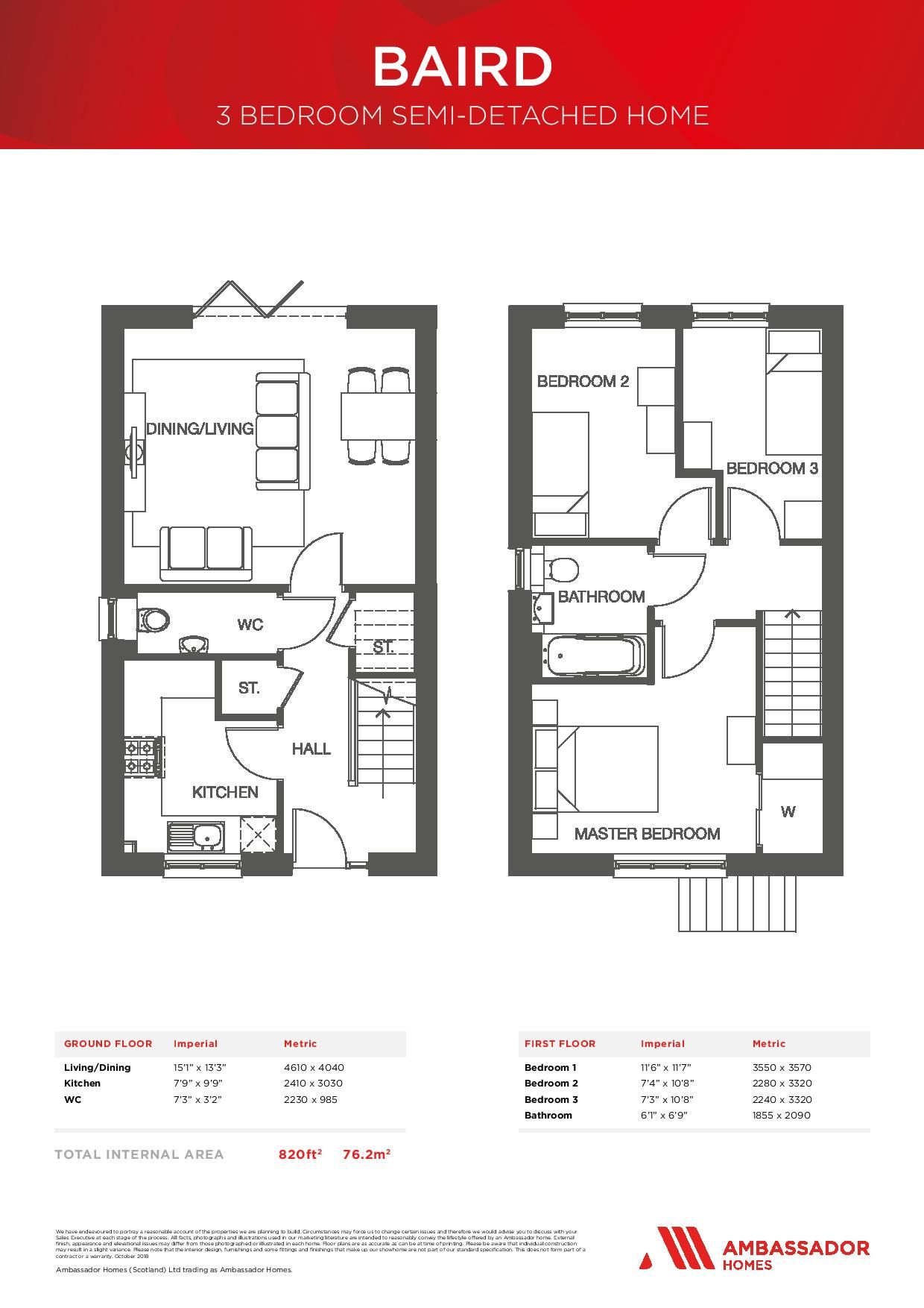 3 Bedrooms Semi-detached house for sale in The Baird, Plot 56, Millburn Gardens, Clackmannan FK10