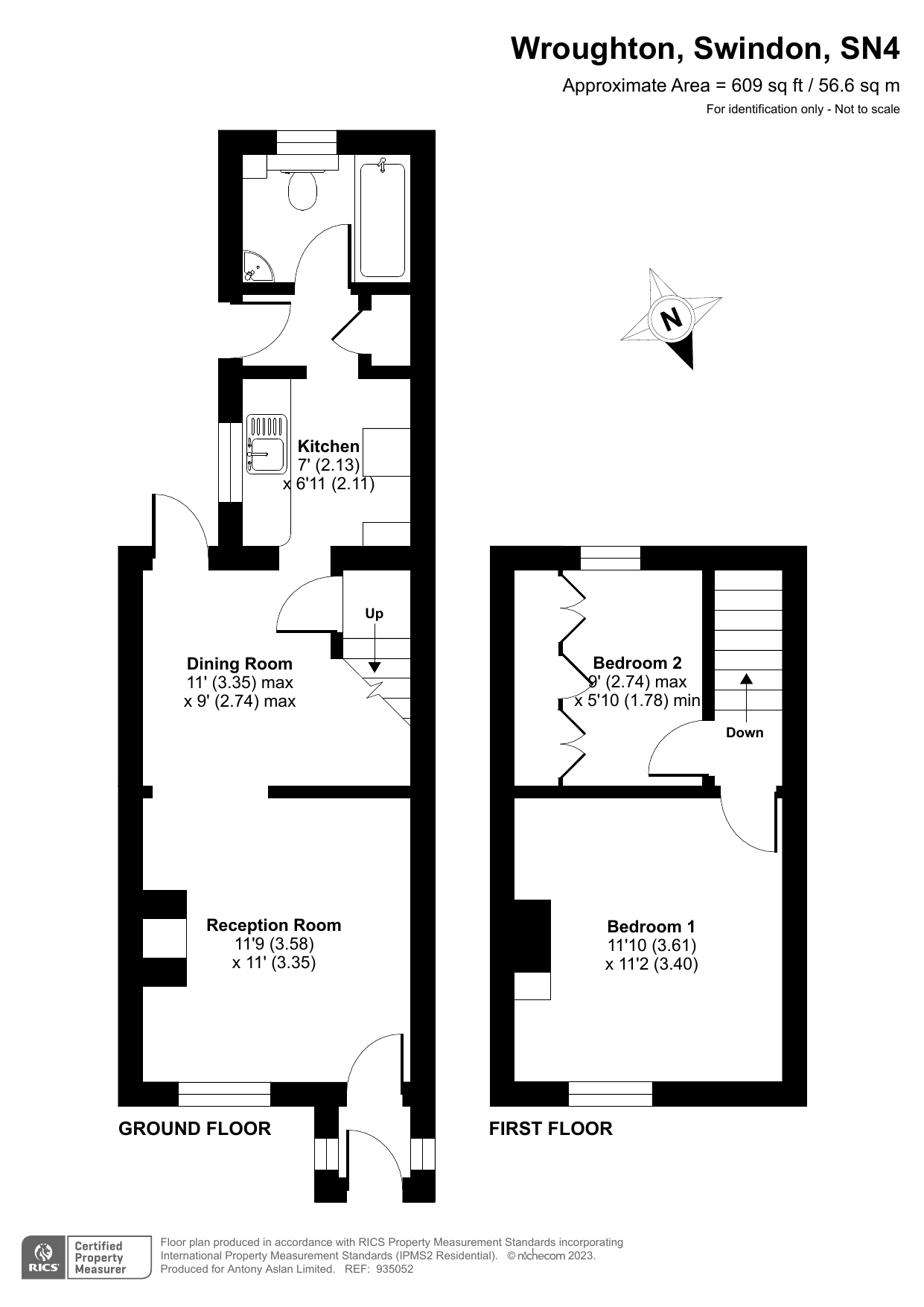 Marlborough Road, Wroughton, Wiltshire SN4, 2 bedroom terraced house