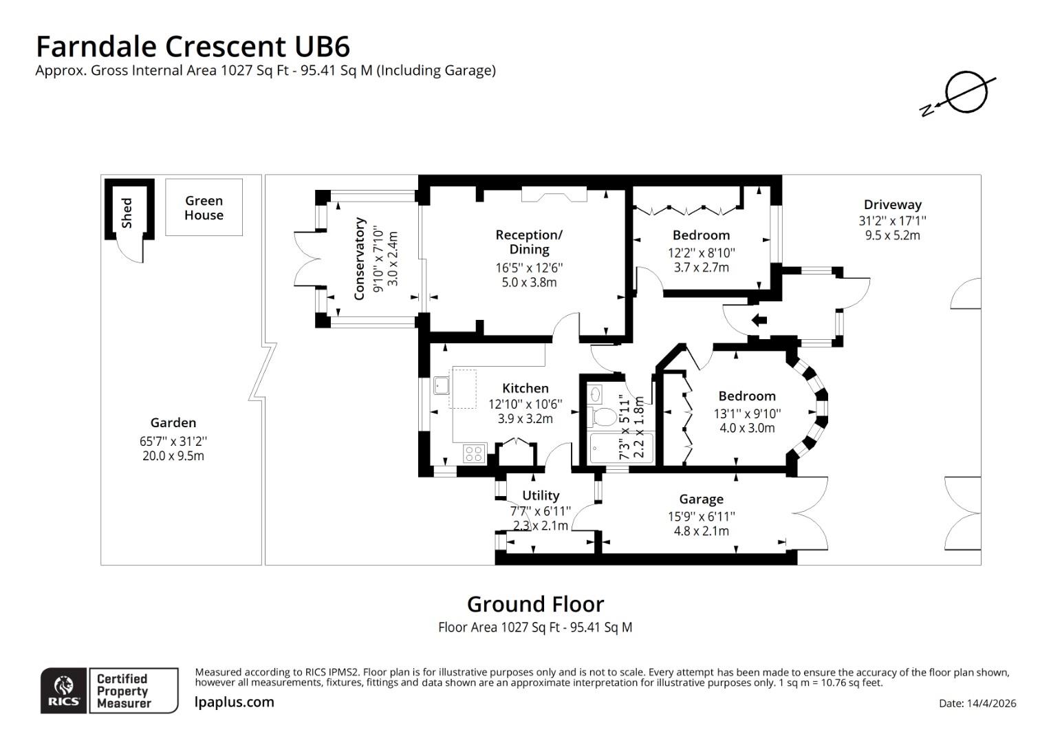 59, Farndale Crescent, Greenford floorplan