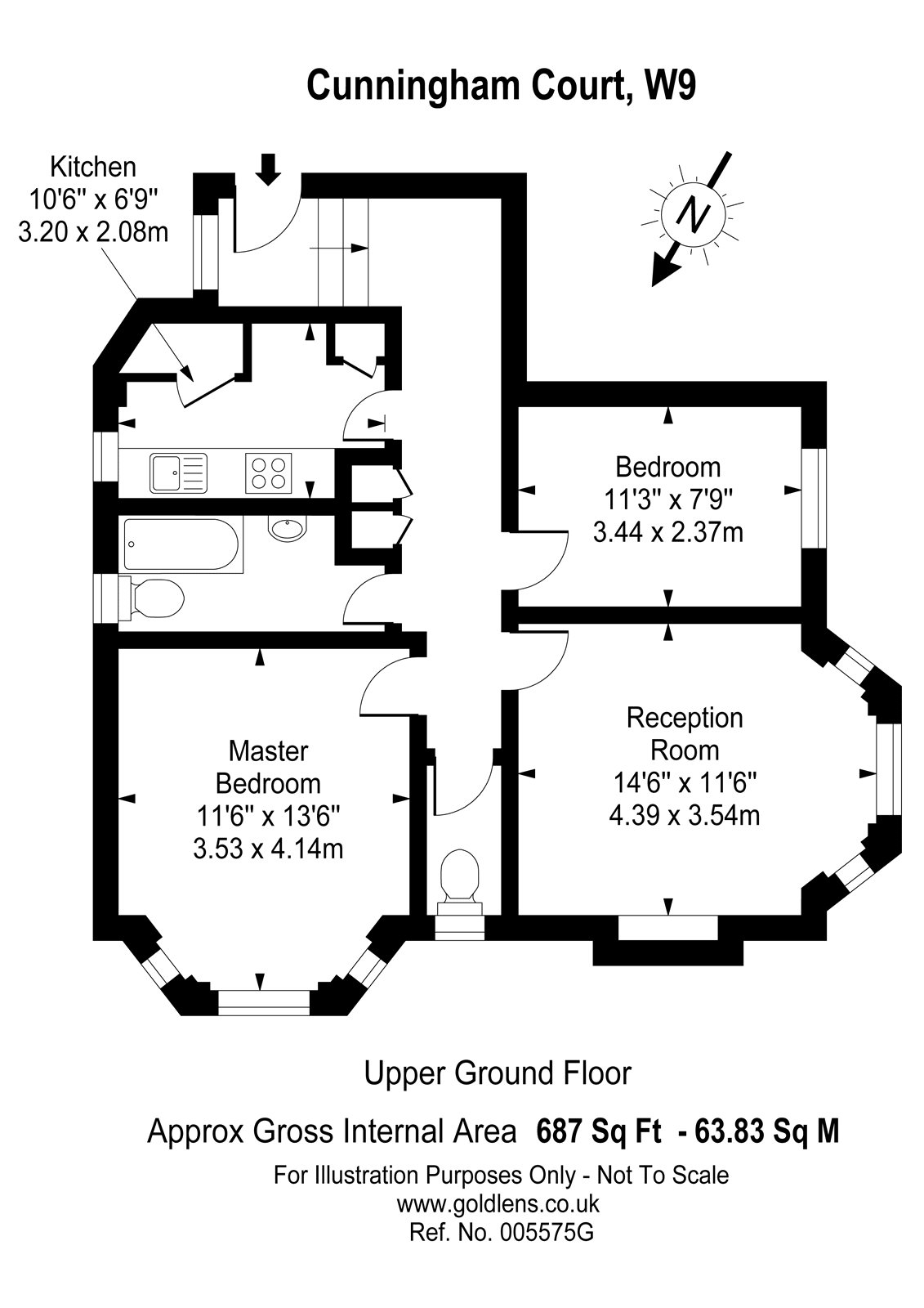 2 Bedrooms Flat to rent in Cunningham Court, Maida Vale, London W9