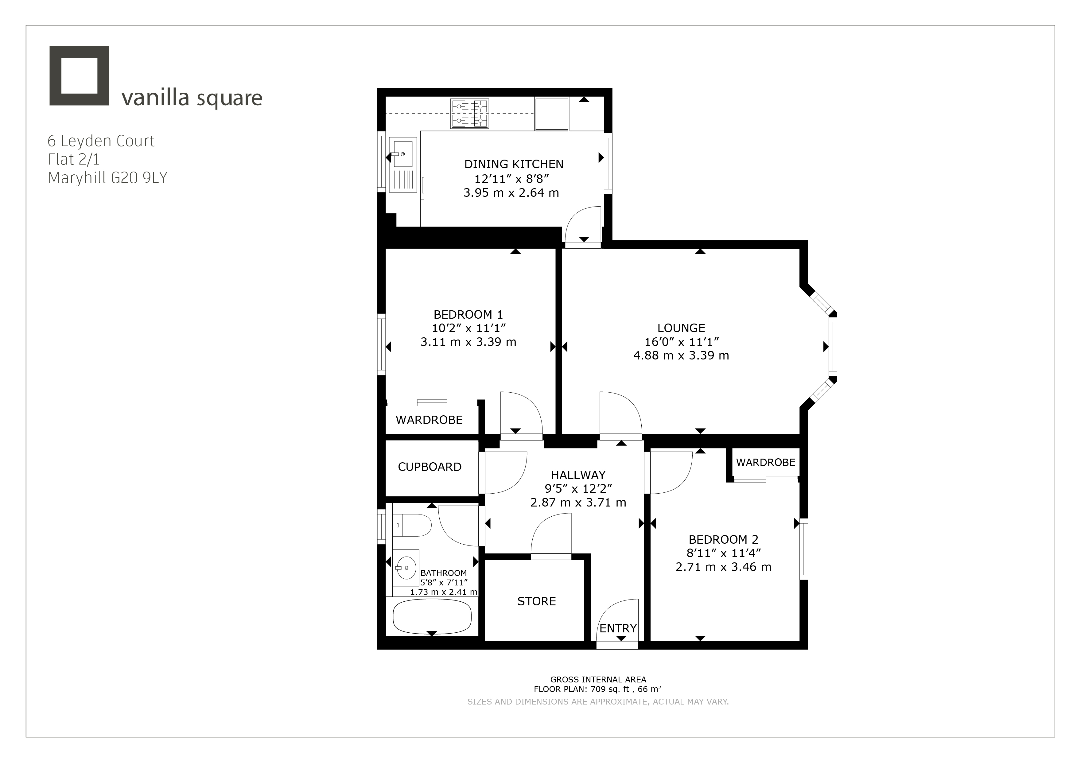 2/1, 6, Leyden Court, Glasgow floorplan