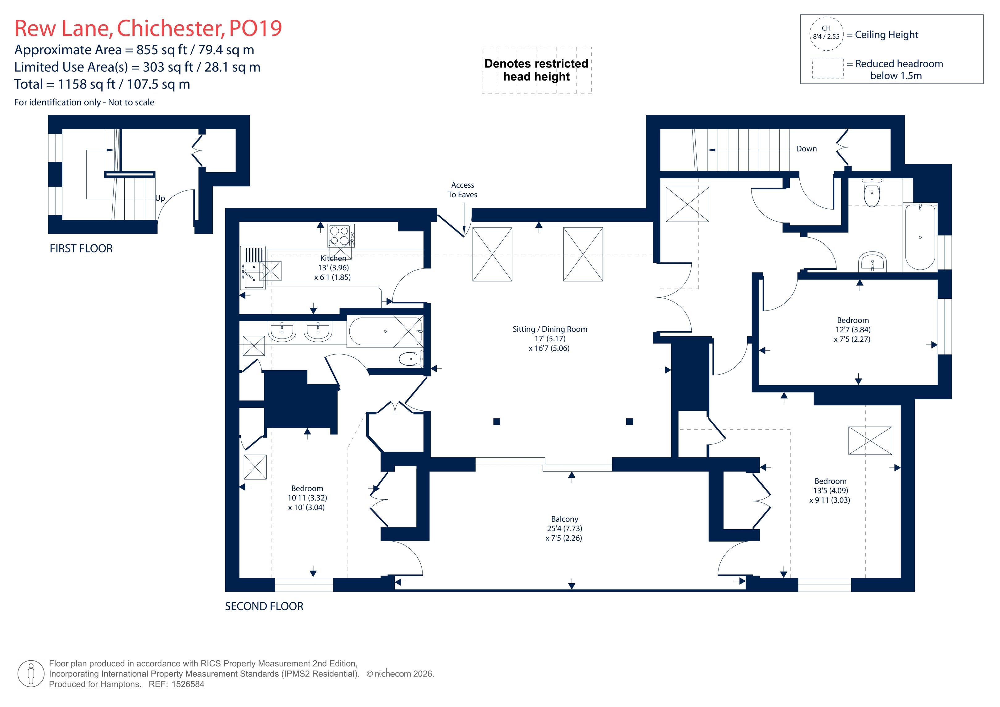 Flat 6, Woodland Place, Rew Lane, Chichester floorplan