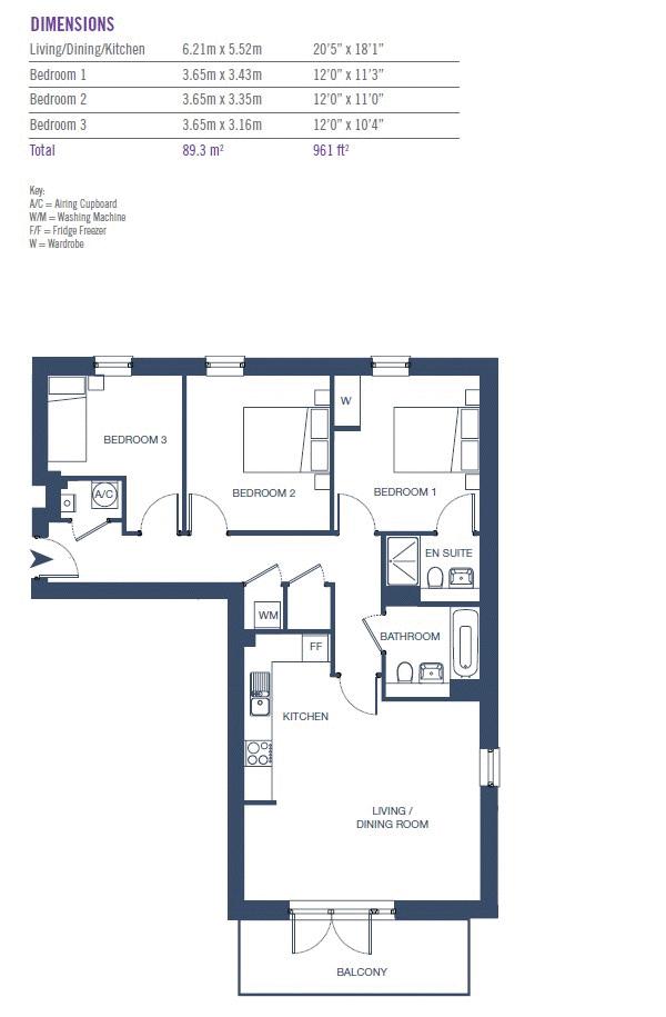 87 Argent House, Handley Page Road, Barking floorplan