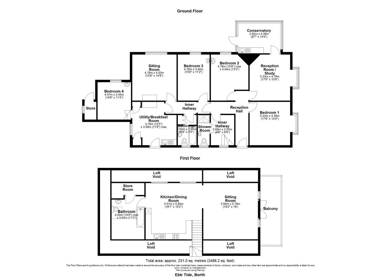 Ebb Tide, Borth floorplan