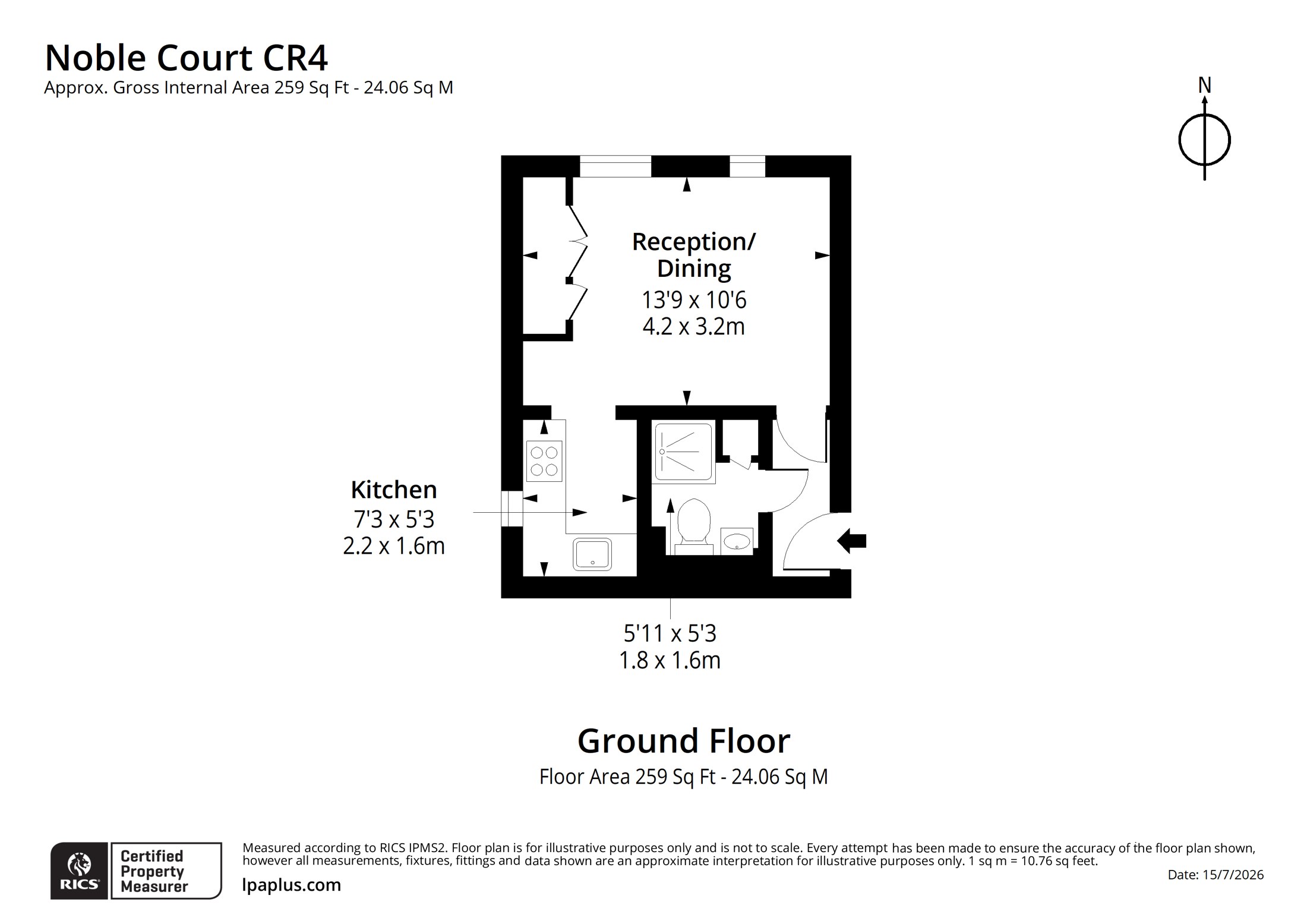261, Church Road, Mitcham floorplan