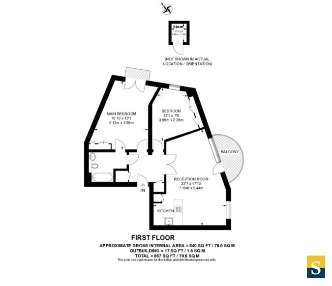 Flat A3,, Trinity Gate, Guildford floorplan