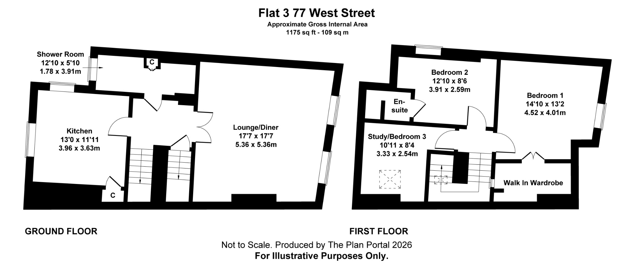 Flat 3, 77 West Street, Tavistock floorplan