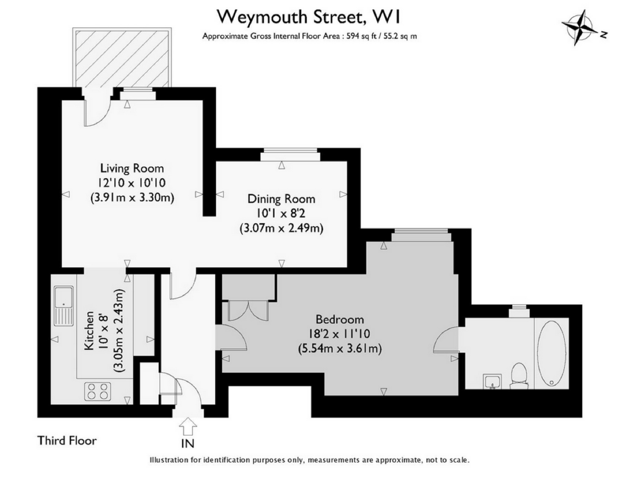 1 Bedrooms Flat to rent in Weymouth Street, Marylebone, London W1W