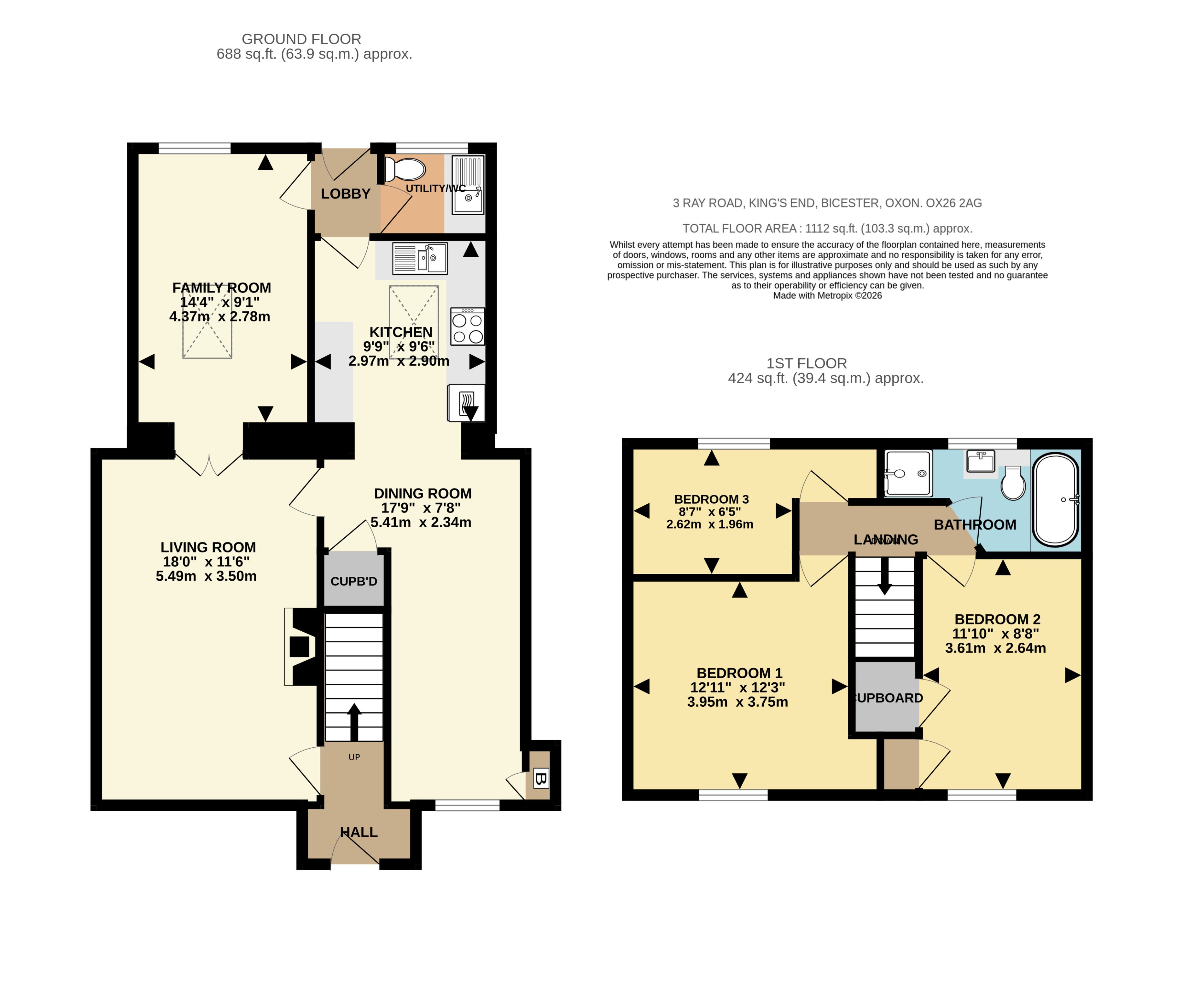 3, Ray Road, Bicester floorplan