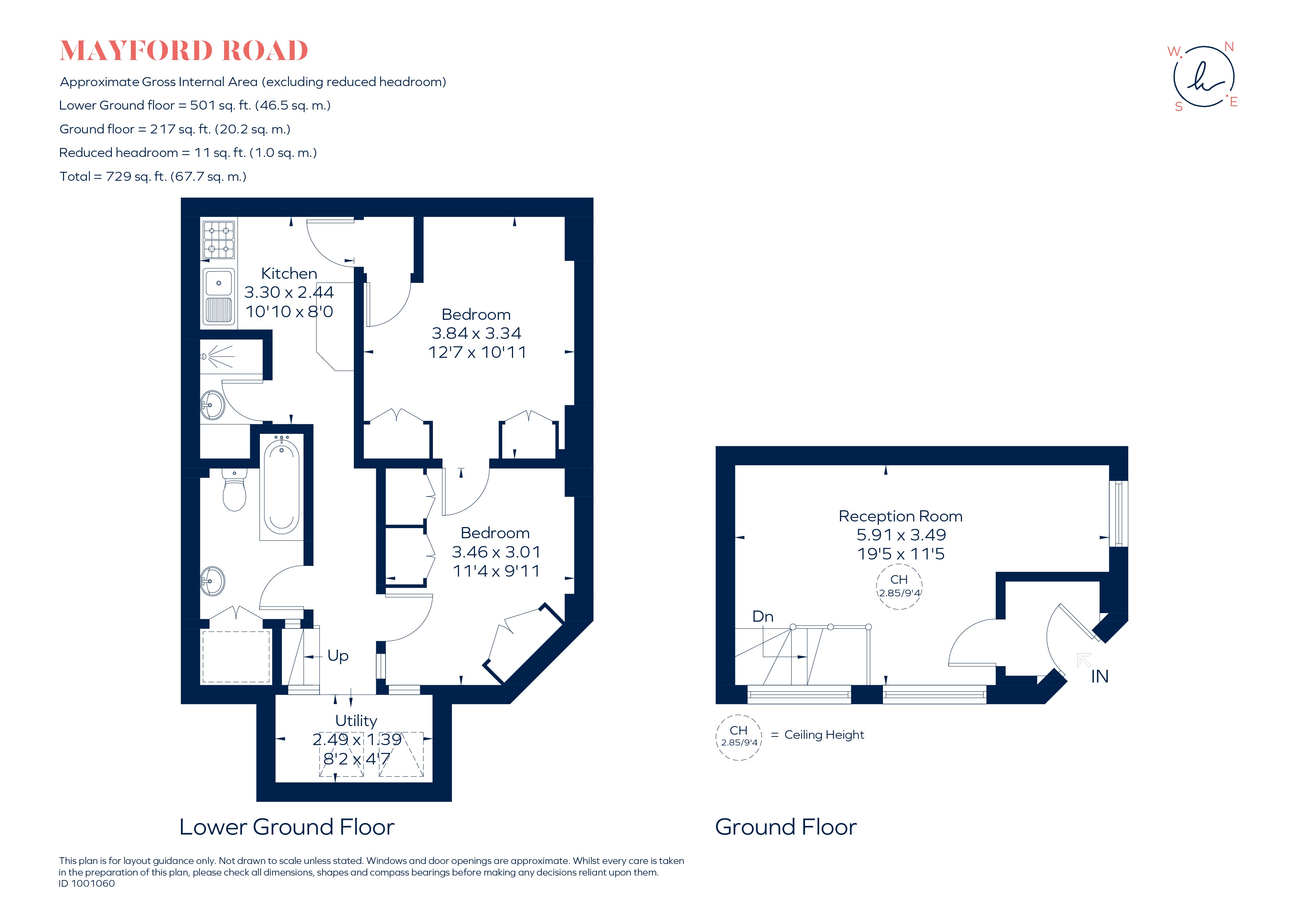 Basement Flat, 97A, Mayford Road, London floorplan