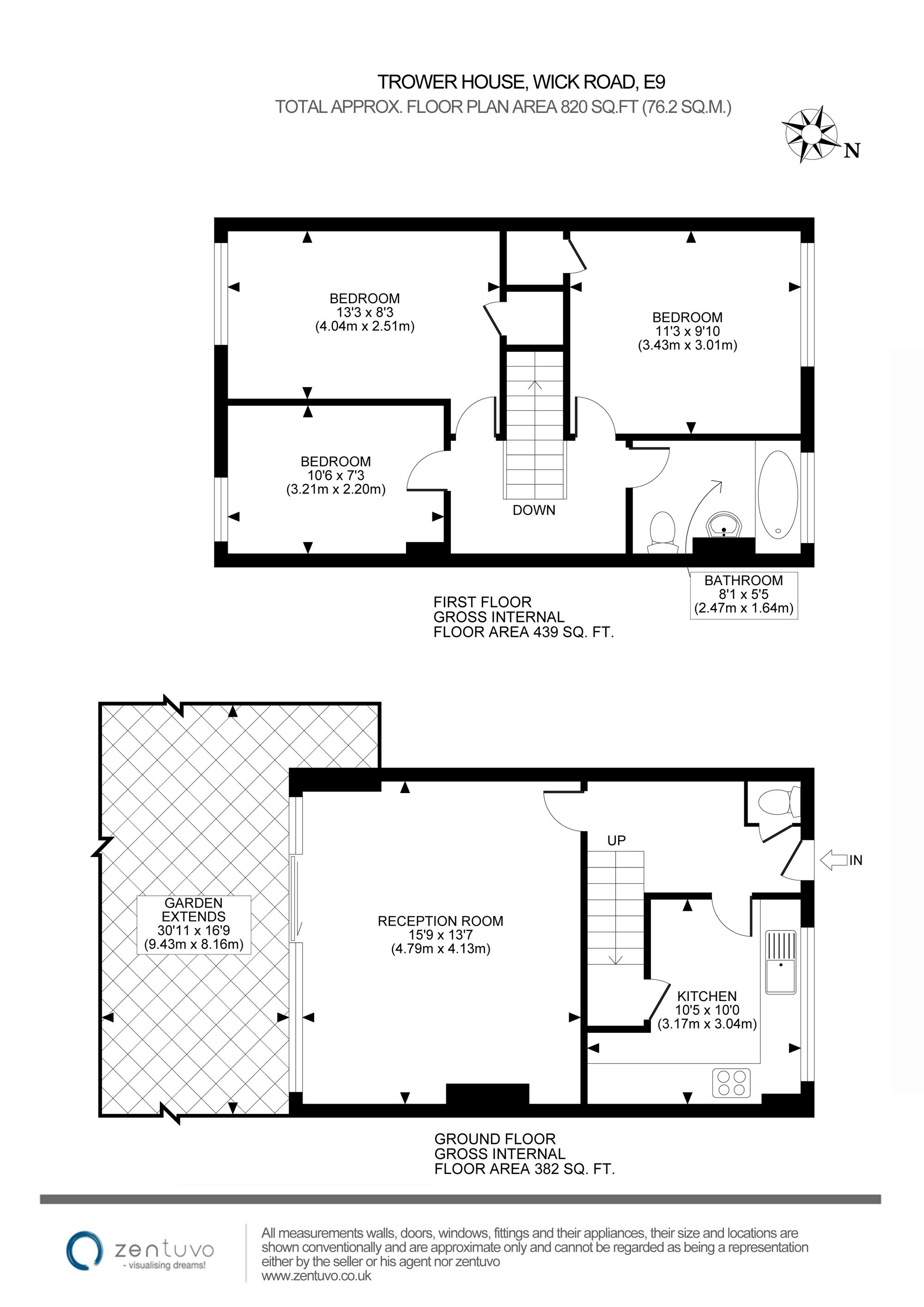 Flat 2, Trower House Wick Road, London floorplan