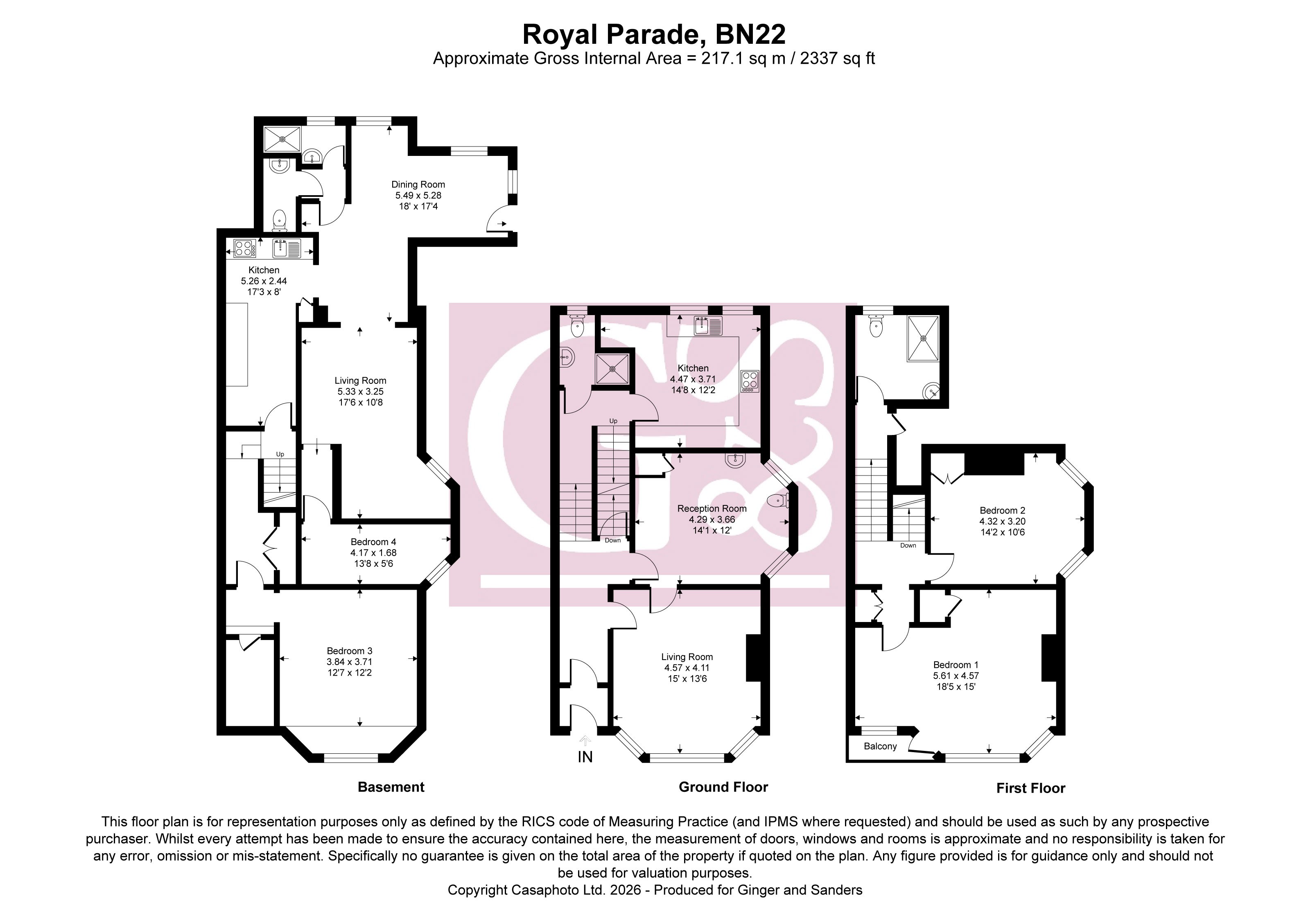 83, Royal Parade, Eastbourne floorplan