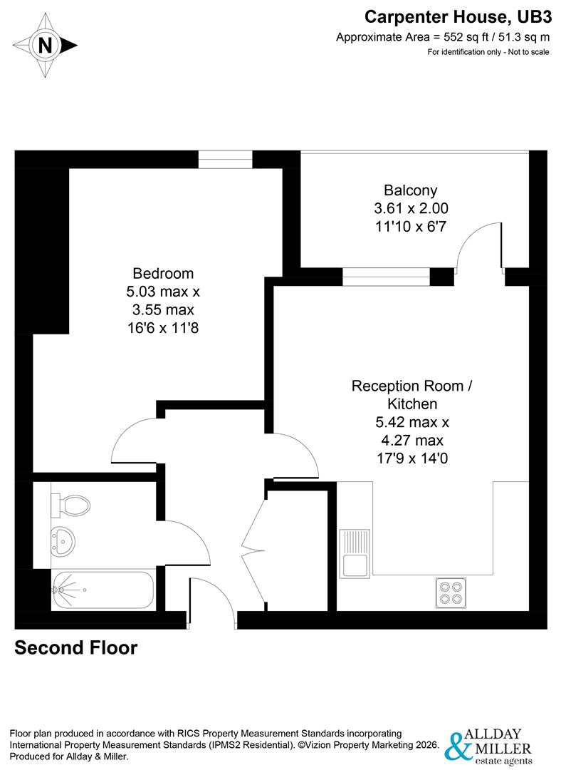 Flat 14, Carpenter House, 45 Pump Lane, Hayes floorplan