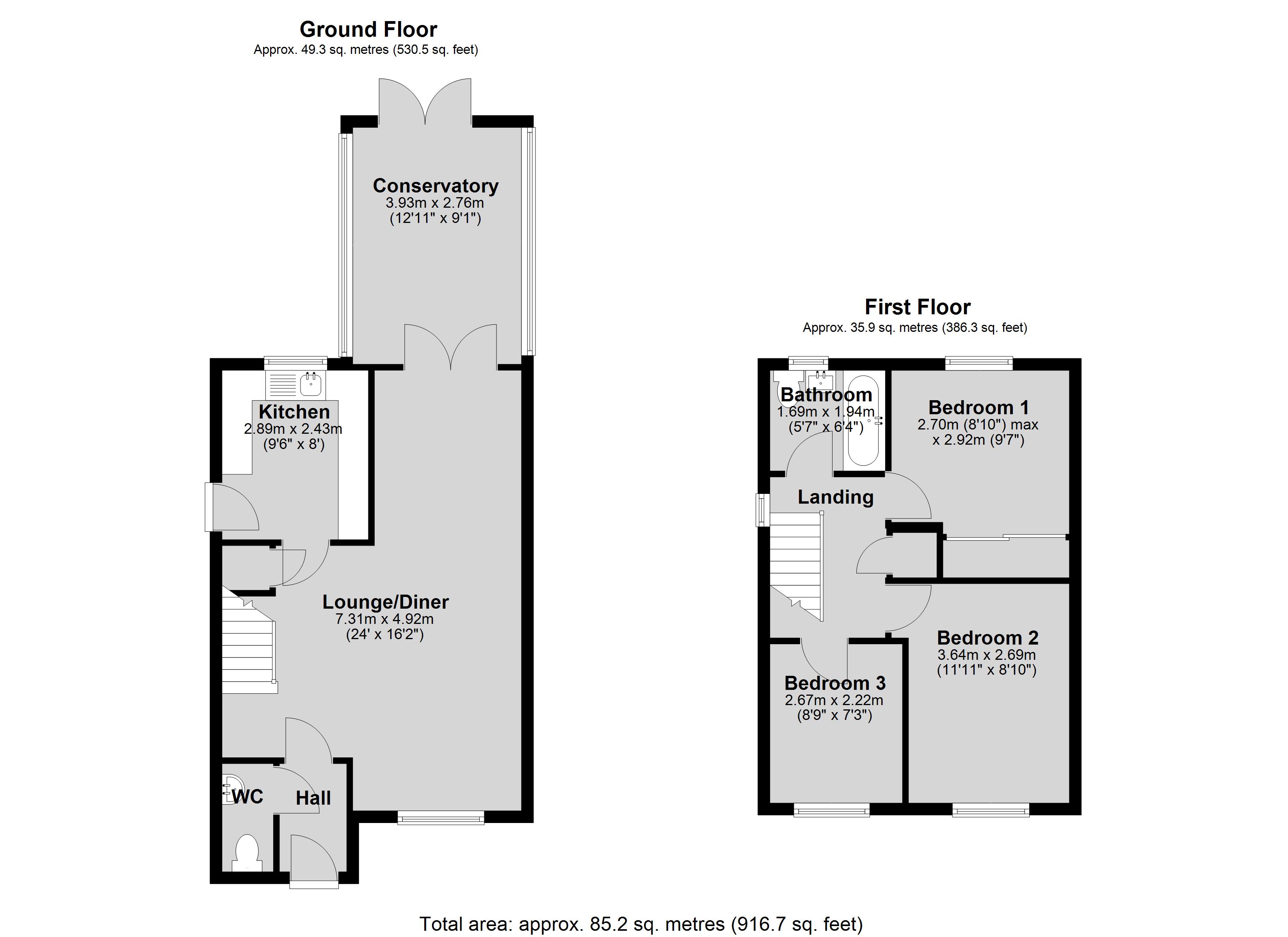 10, Rossington Close, Lincoln floorplan
