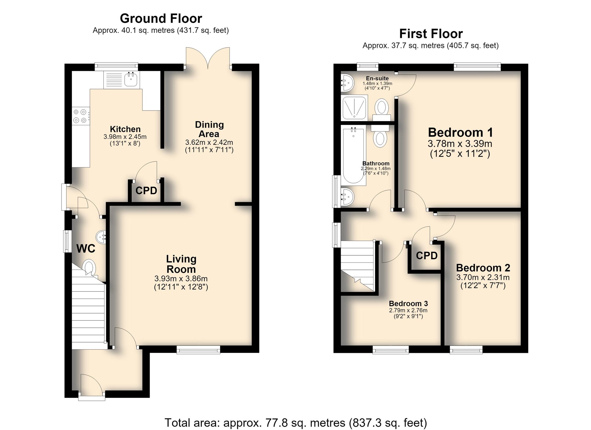 3 Wharton Drive, Chesterfield floorplan