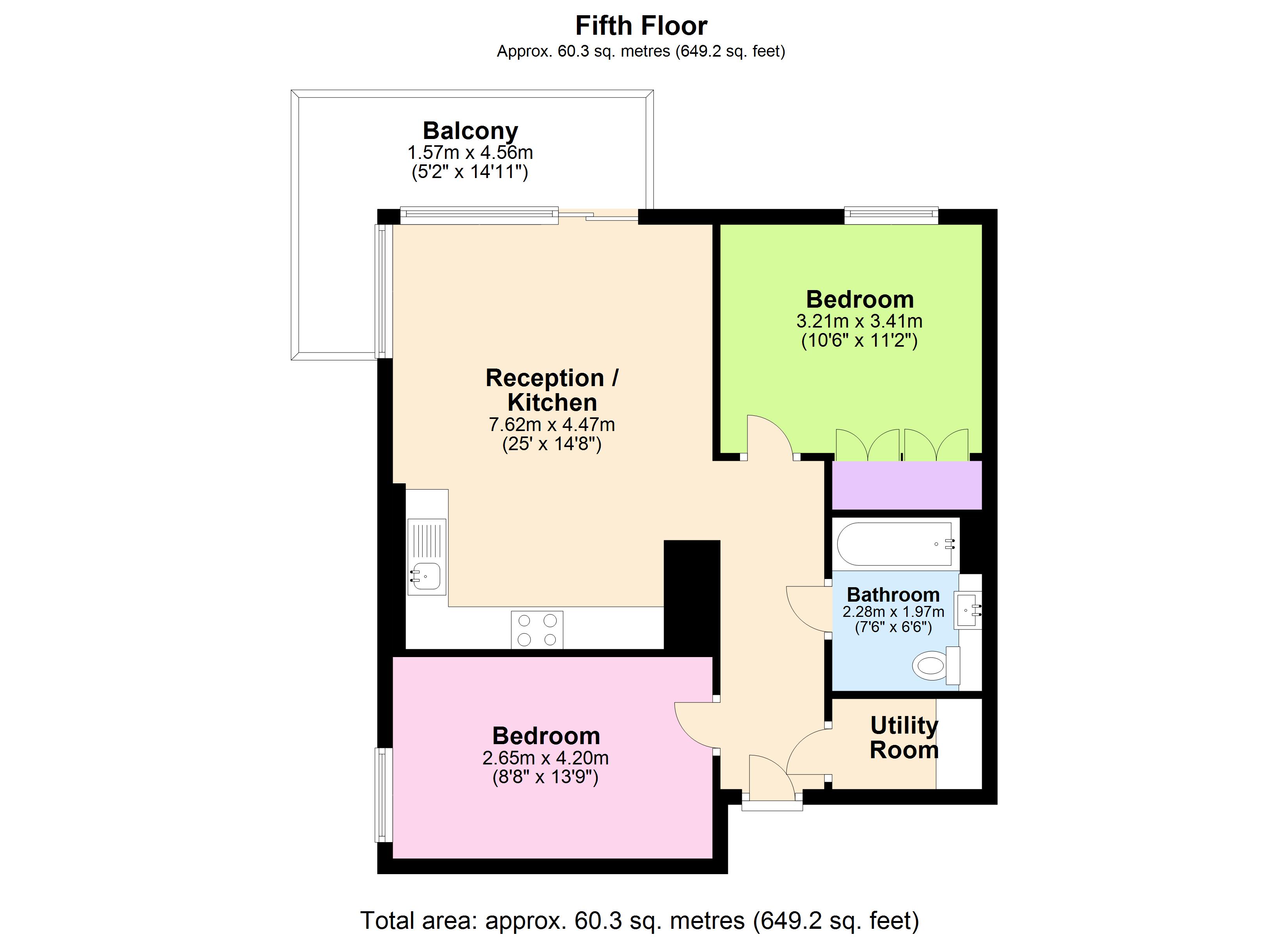505, Larkin House, London floorplan