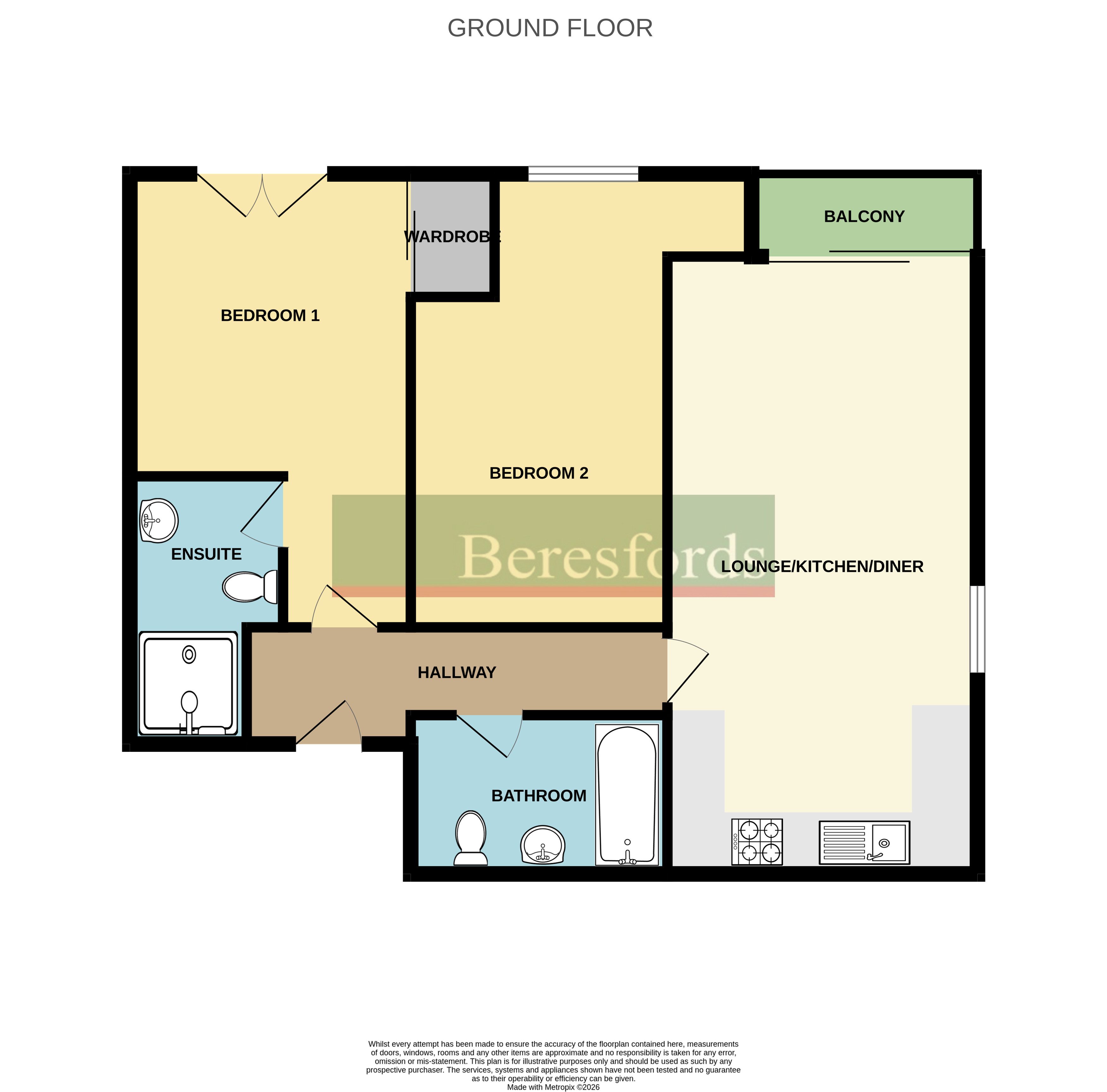 Flat 9, Compass House, 1, Marina Walk, Colchester floorplan