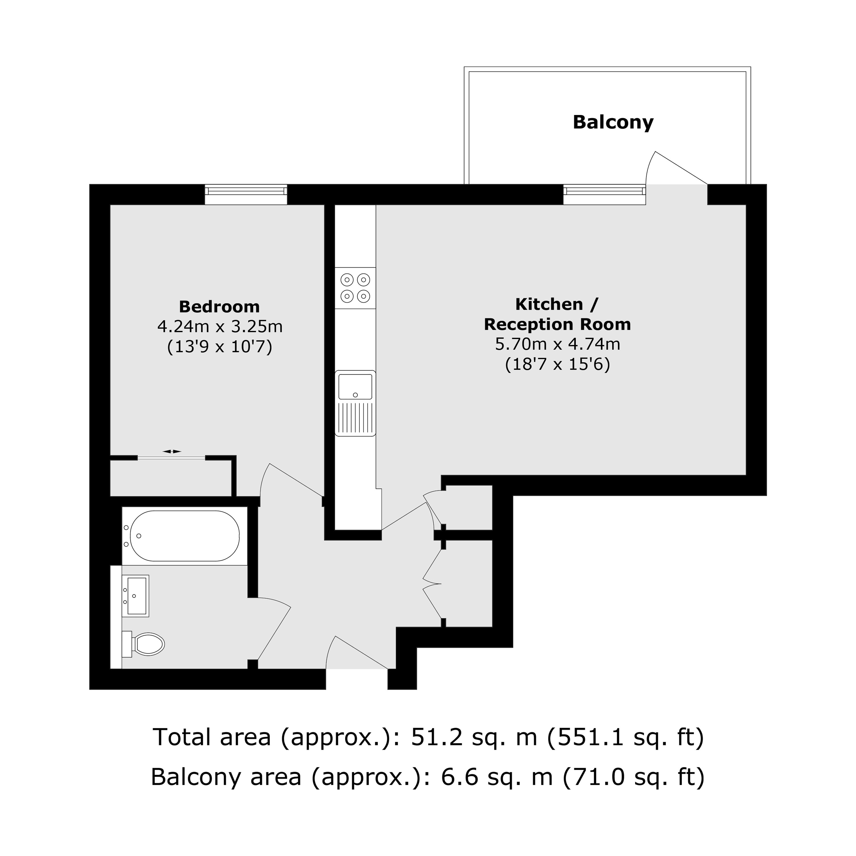 Flat 19, Watson House, 4, Greenleaf Walk, Southall floorplan