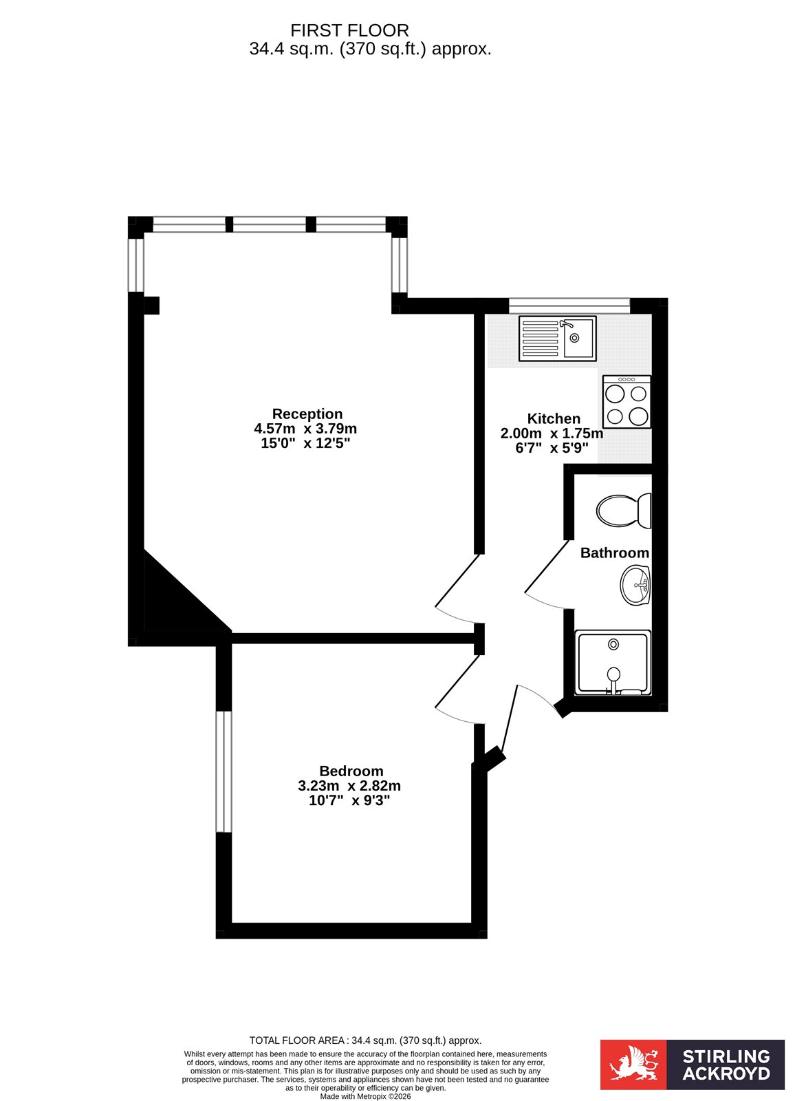 Flat 2, 53, Ellesmere Road, London floorplan