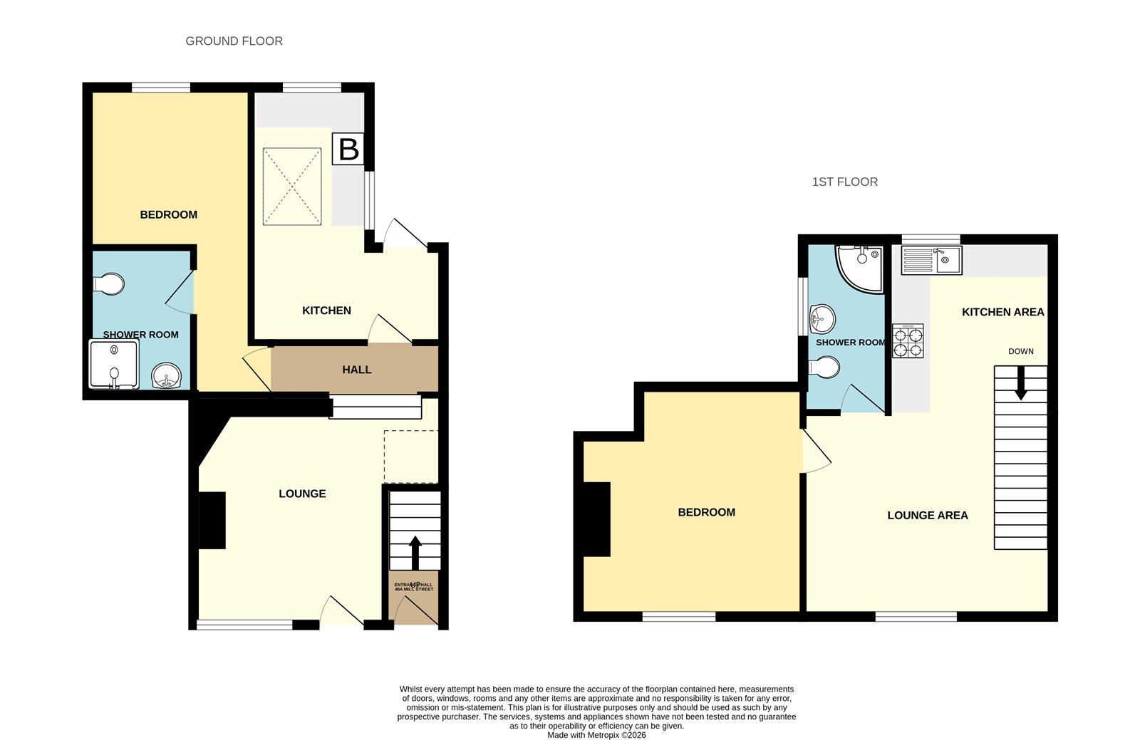 48 & 48a,, Mill Street, Worcestershire floorplan