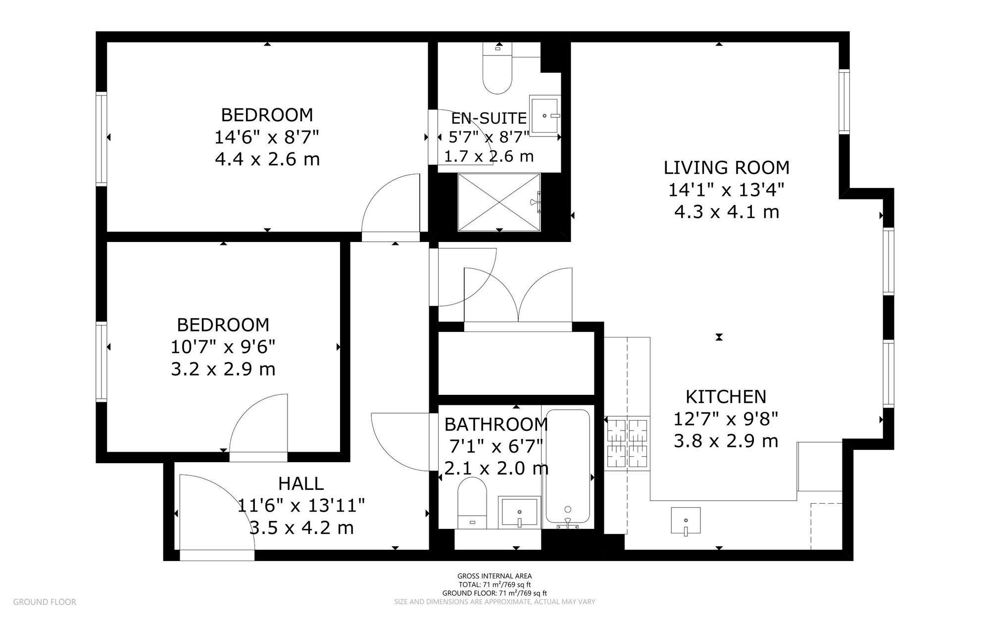 Flat 2, 1 Potters Way, Bognor Regis floorplan