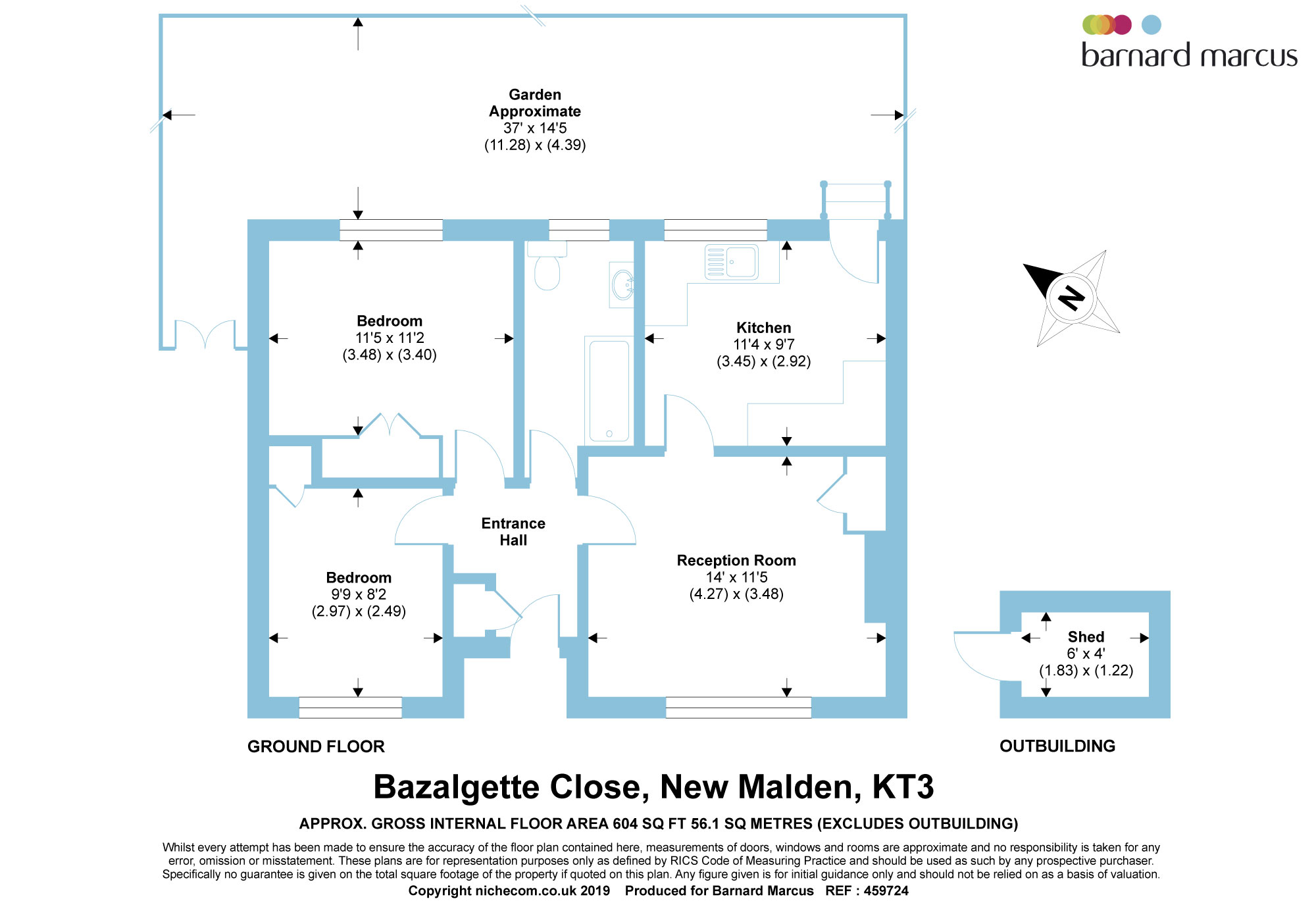 2 Bedrooms Semi-detached bungalow for sale in Bazalgette Close, New Malden KT3