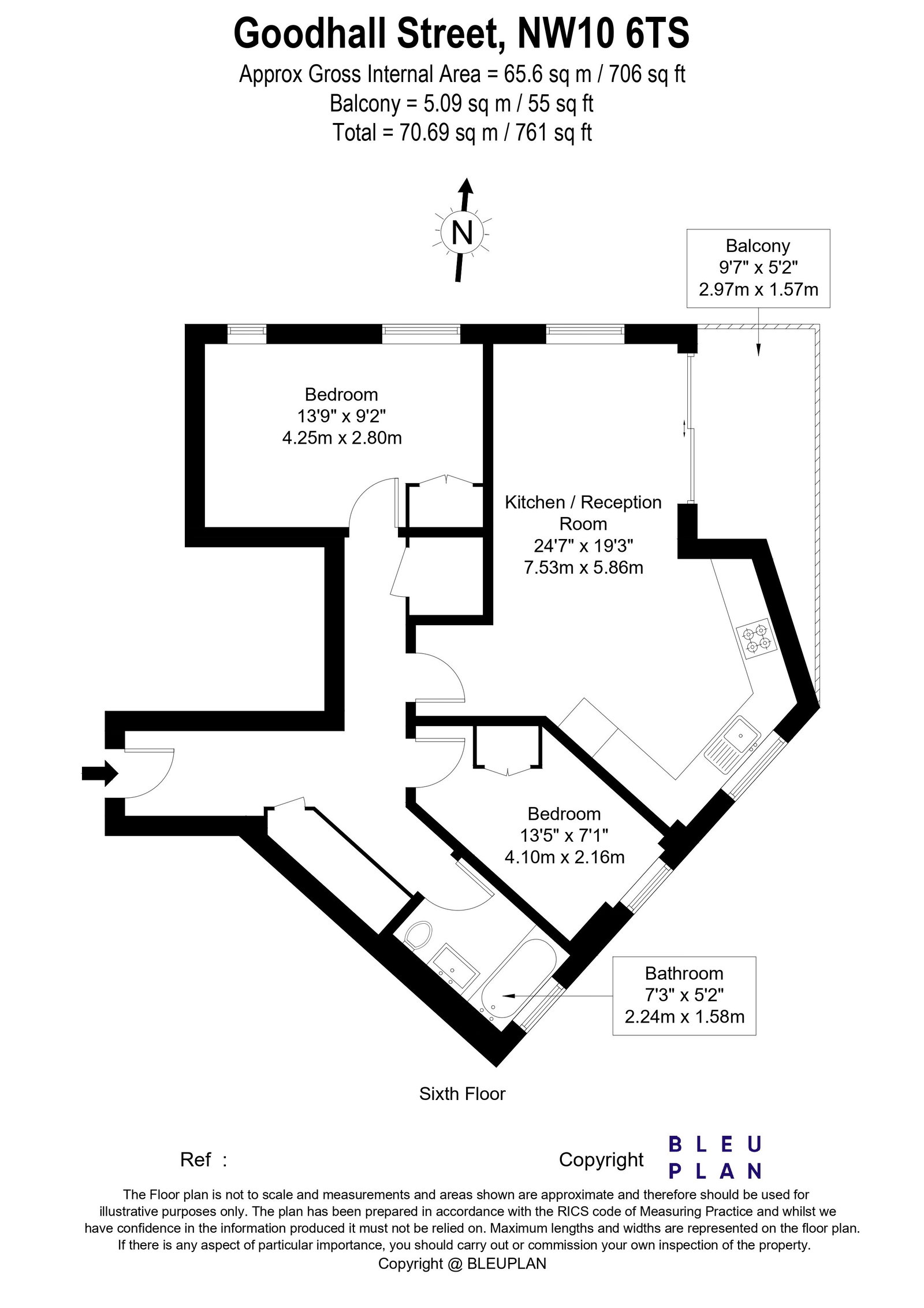 Apartment 27, 80 Goodhall Street, London floorplan