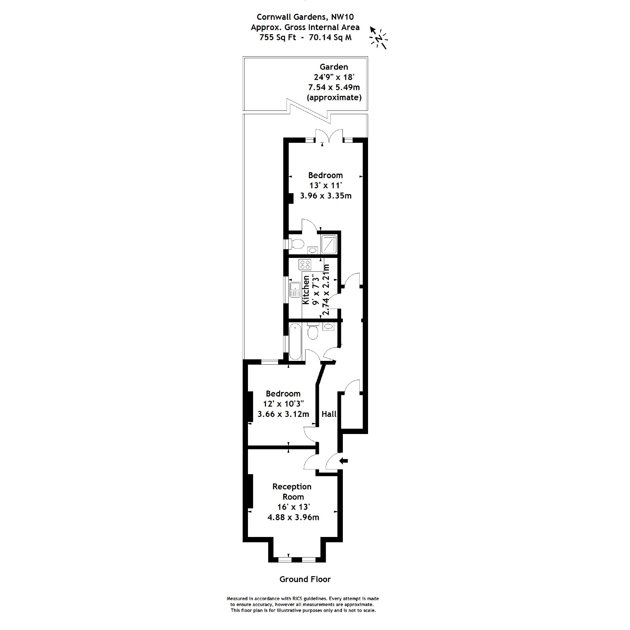 2 Bedrooms Flat to rent in Cornwall Gardens, Willesden, London NW10