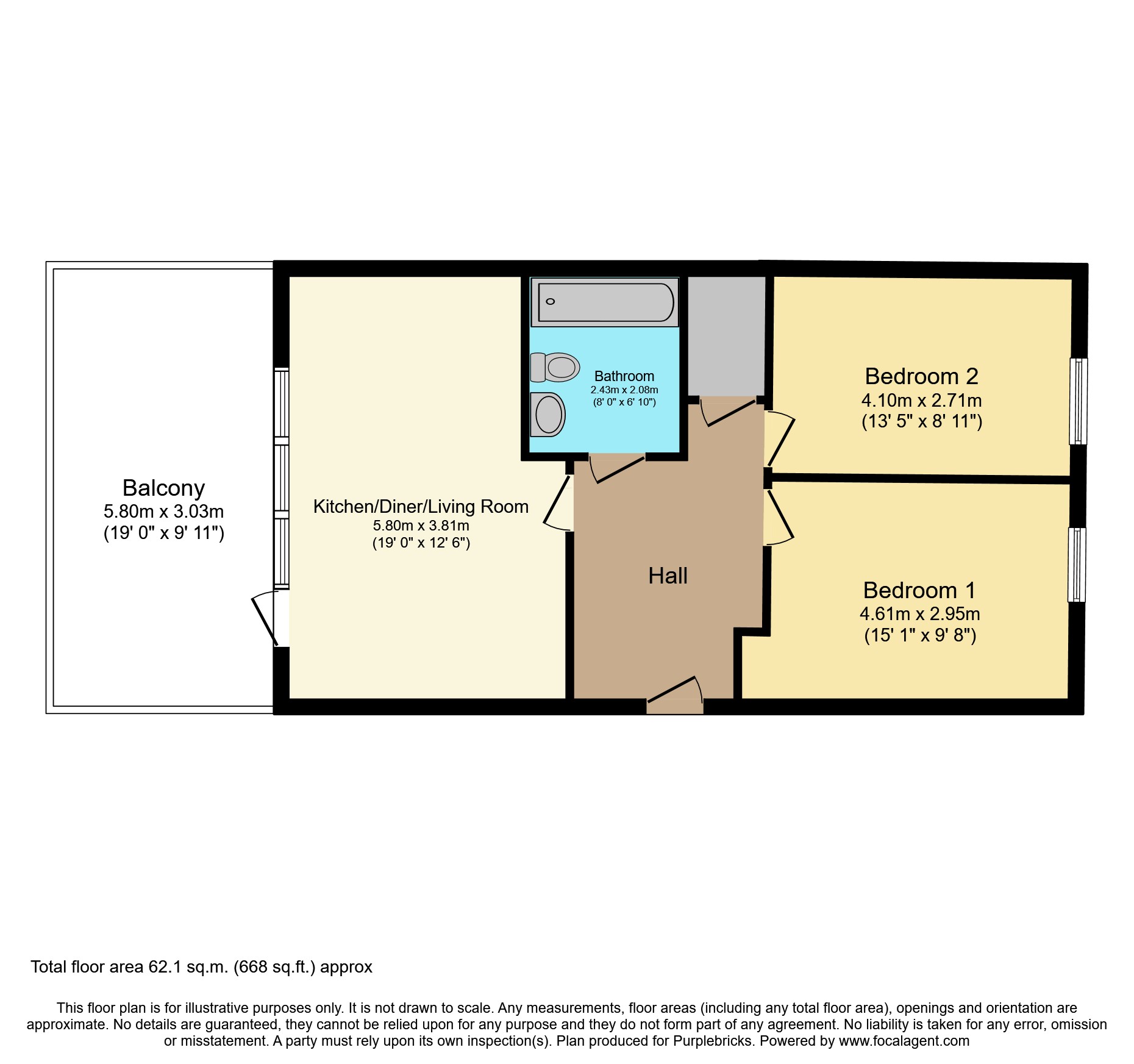 Apartment 21/Queens Court, 149 Gravelly Hill North, Birmingham floorplan
