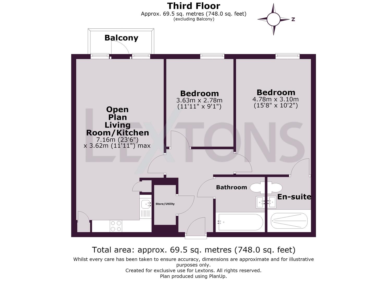 Flat 48, Embankment House, 7, Fleet Street, Brighton floorplan