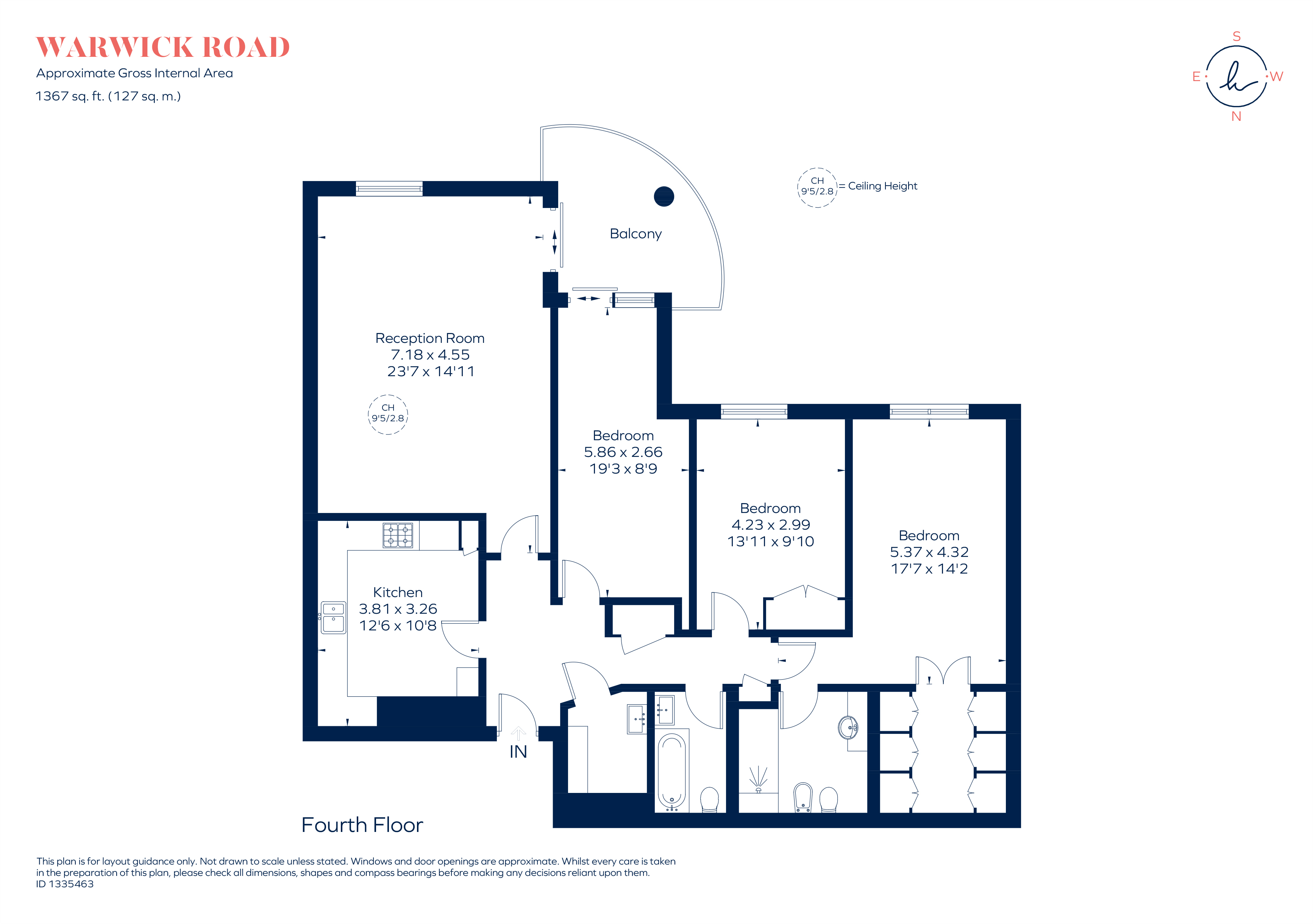 Flat 221, Warren House, Warwick Road, London floorplan