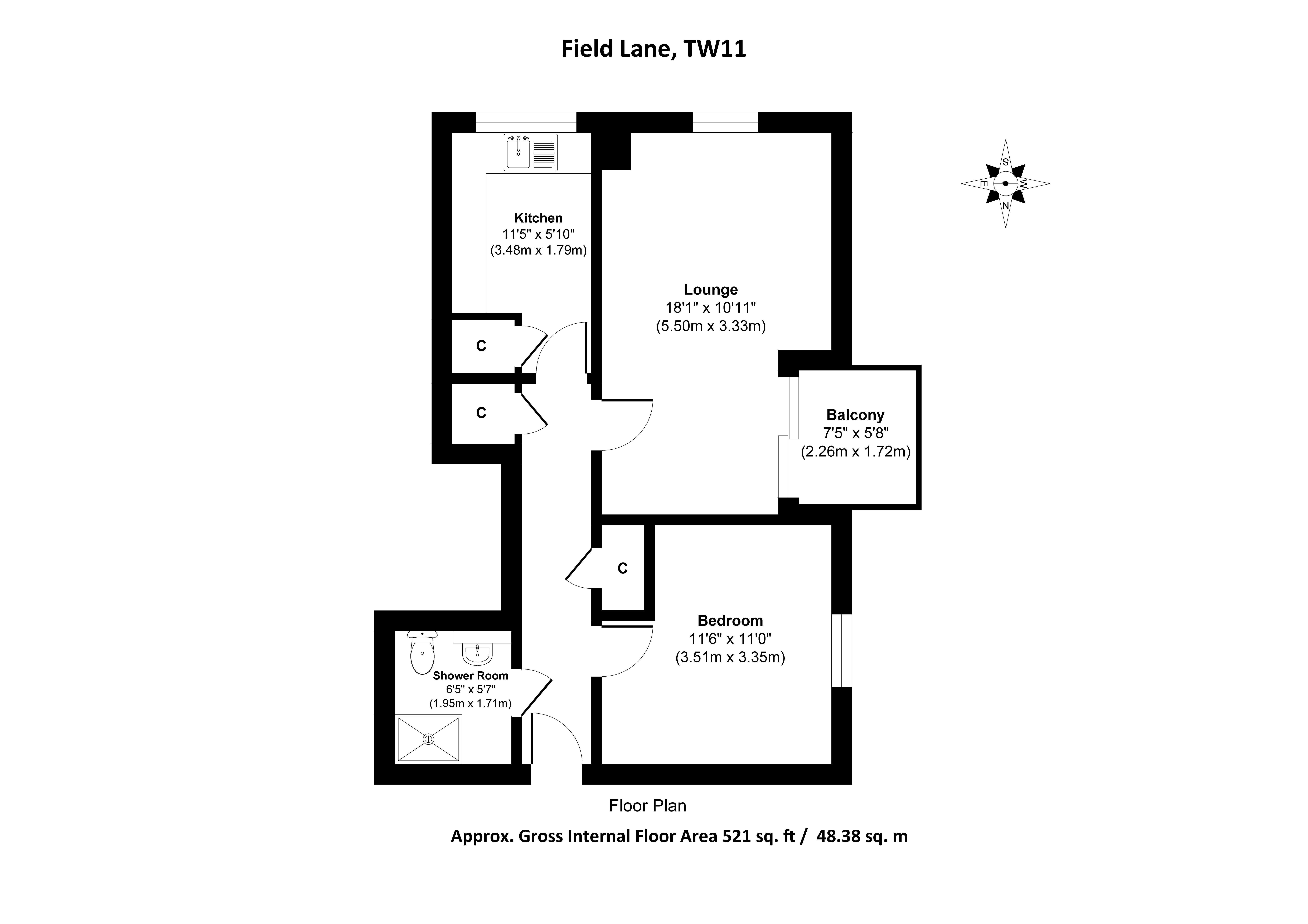 Field Lane, Teddington floorplan