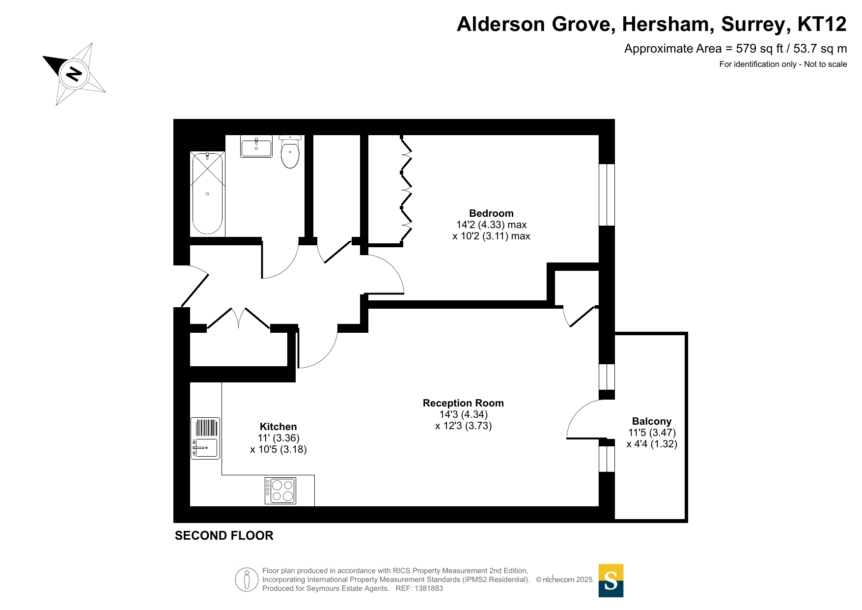 Alderson Grove, Hersham, Surrey, KT12 floorplan